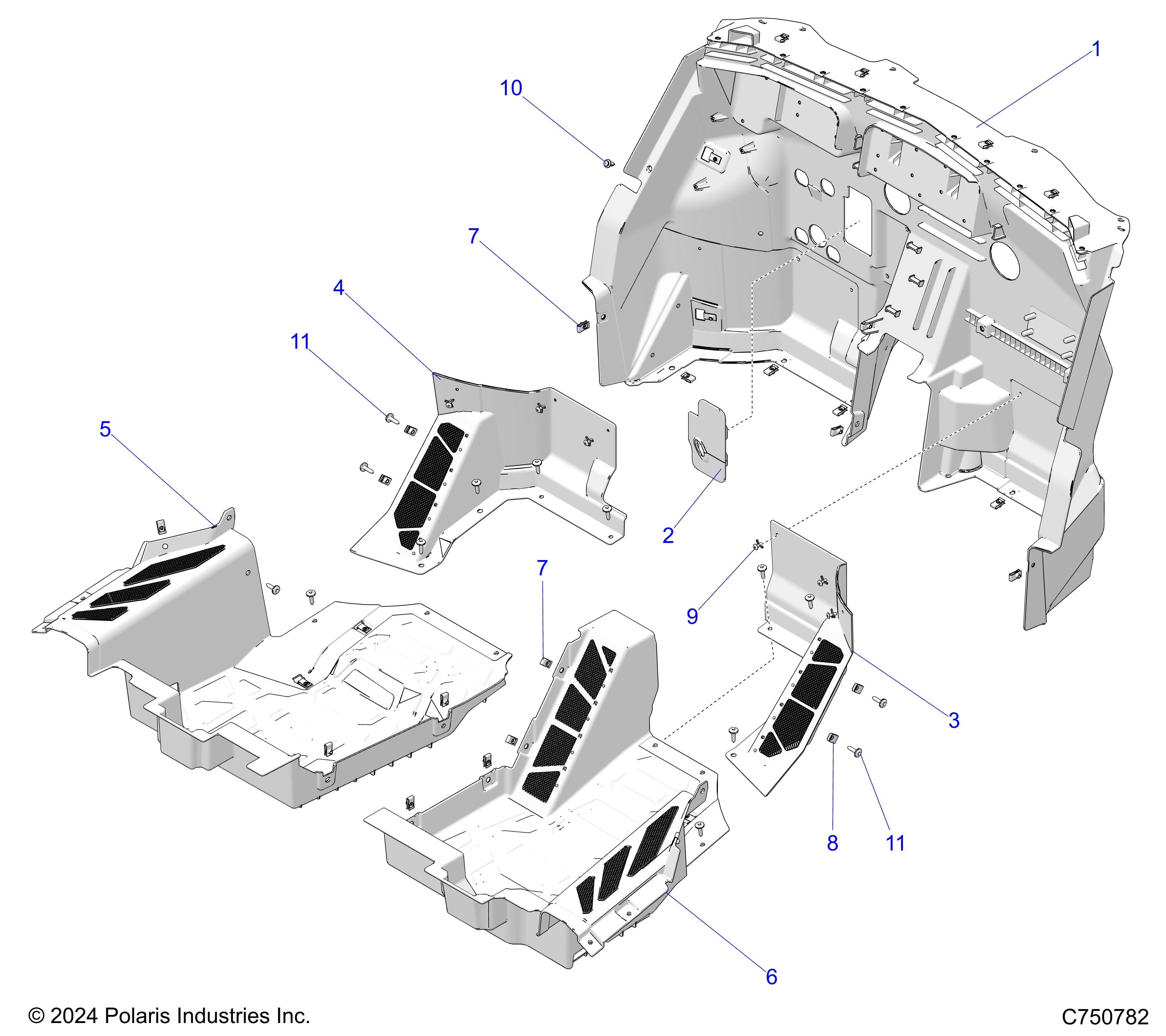 BODY, FLOOR PANELS, FRONT - Z25X4D92A/92B (C750782)