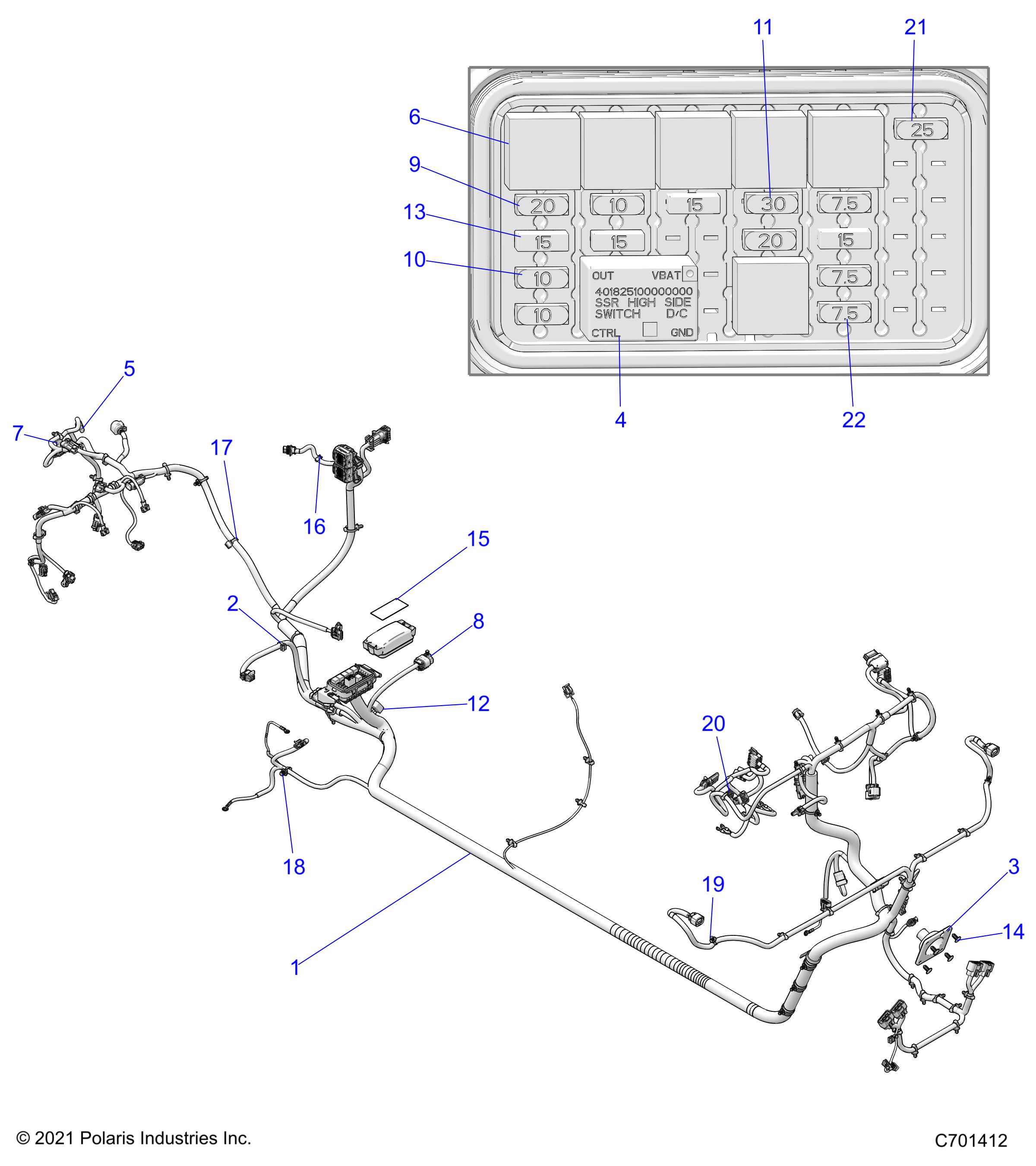 ELECTRICAL, WIRE HARNESS - R22T6U99A9/AN (C701412)