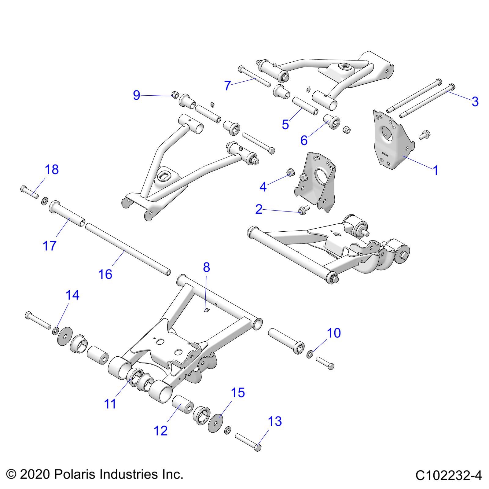 SUSPENSION, REAR CONTROL ARM, MOUNTING - A23SJE57AX (C102232-4)