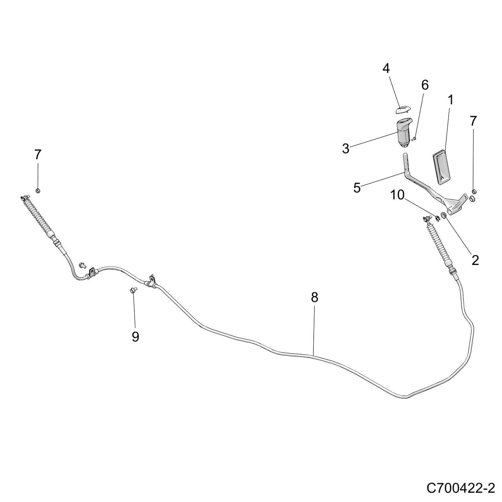 DRIVE TRAIN, SHIFT LEVER AND CABLE - D26P4ED4D4 (C700422-2)