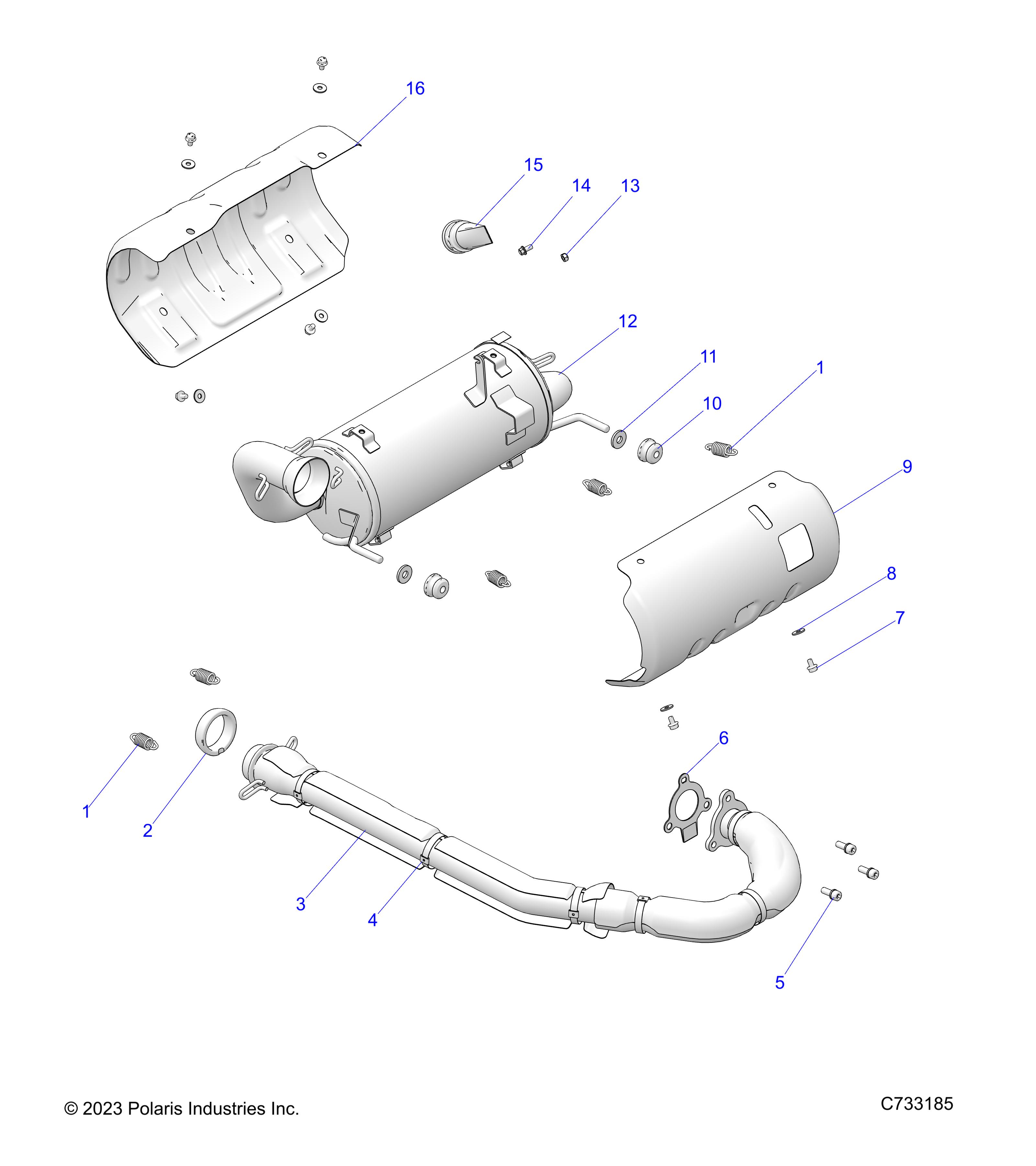 ENGINE, EXHAUST SYSTEM - R25MAA57L1 (C733185)