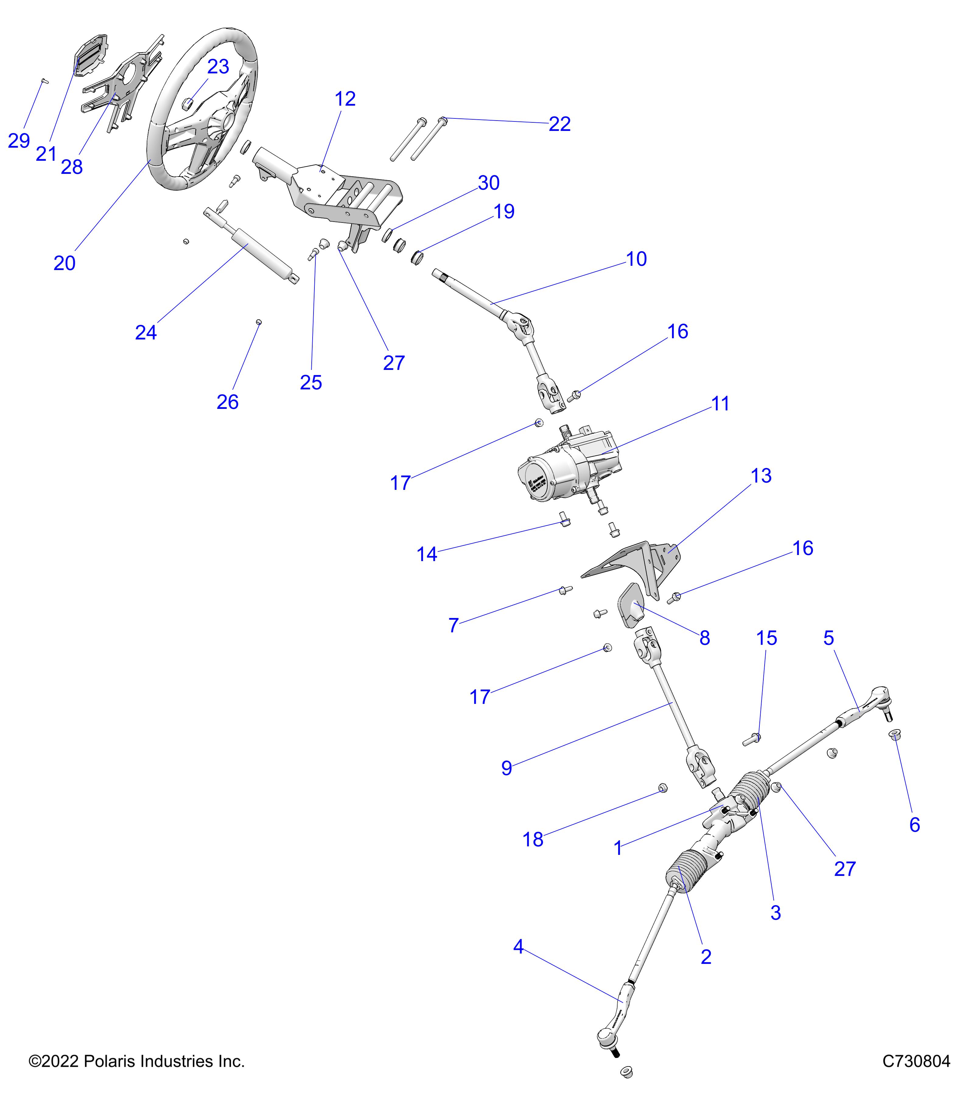 STEERING, STEERING ASM. - (R23RRY99/RR199A9/AJ/AK/AX/B9/BJ/BK/BX) (C730804)