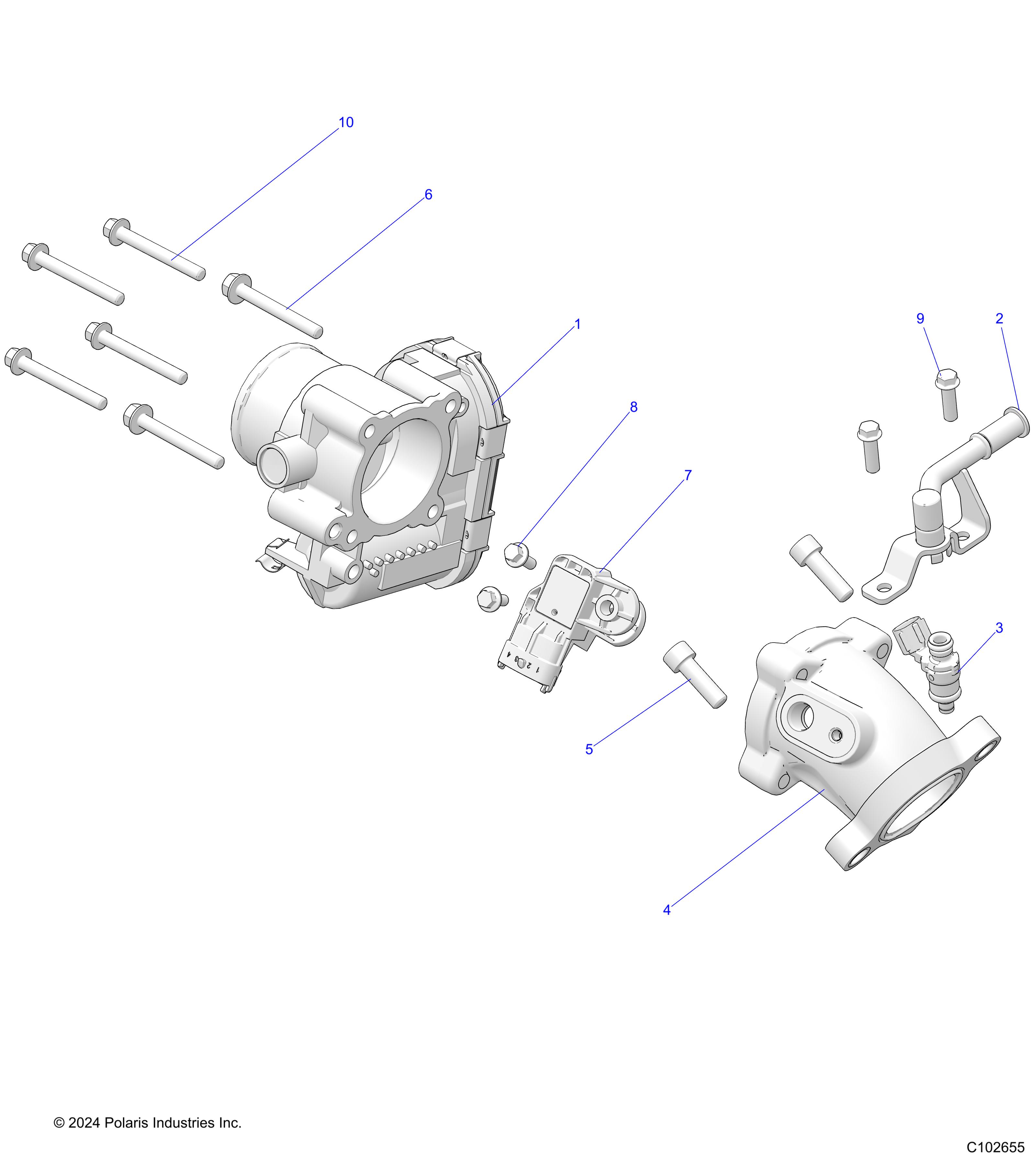 ENGINE, THROTTLE BODY and FUEL RAIL - A25SWE57AL (C102655)