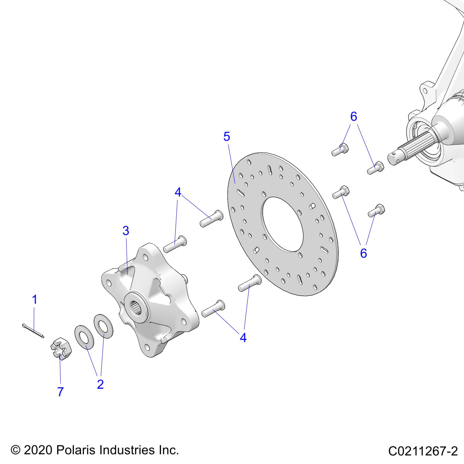 SUSPENSION, FRONT HUB and BRAKE DISC - A21SEE57P2 (C0211267-2)