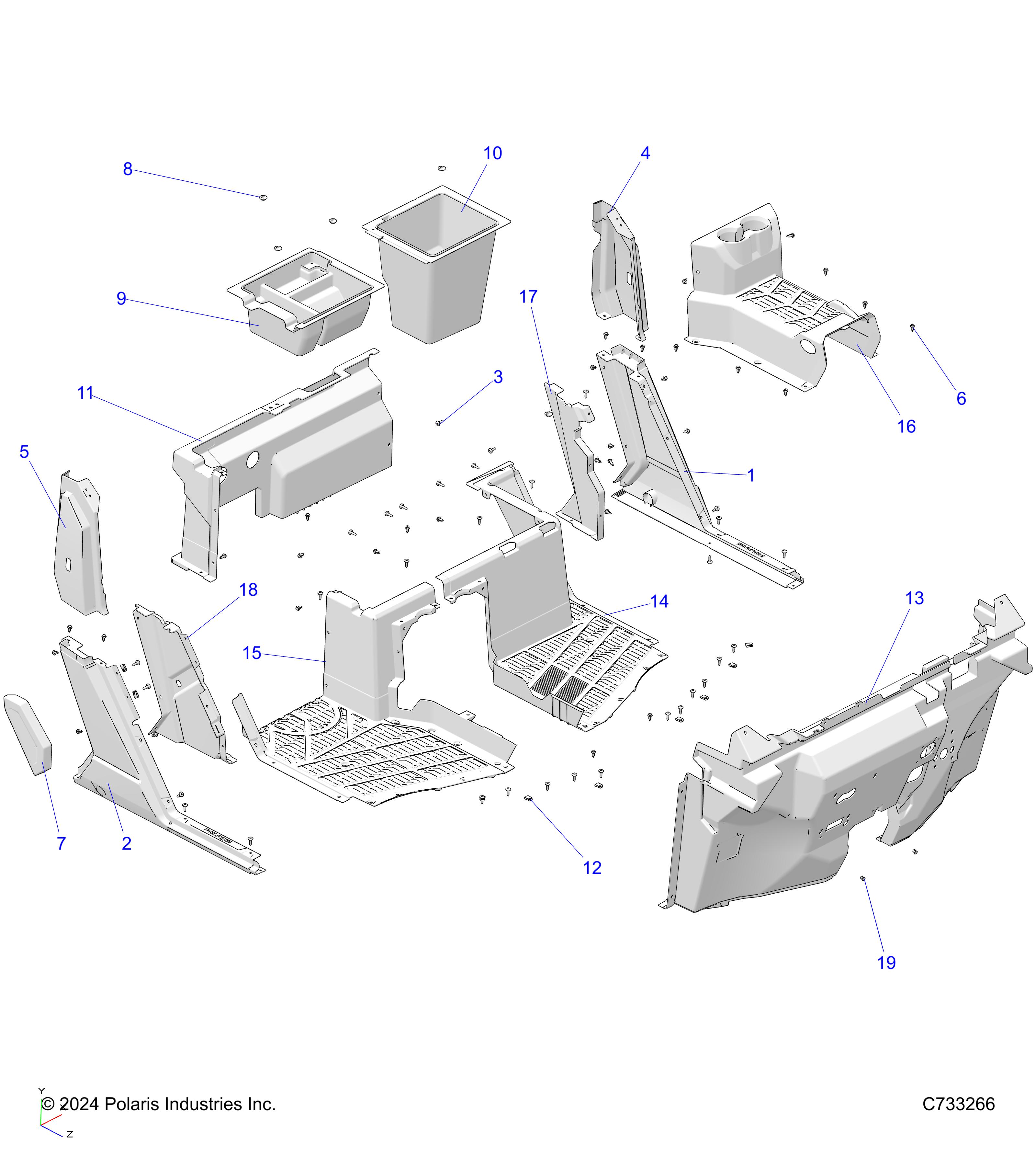 BODY, FRONT FLOOR AND ROCKERS - R25RSF99AY/AL (C733266)