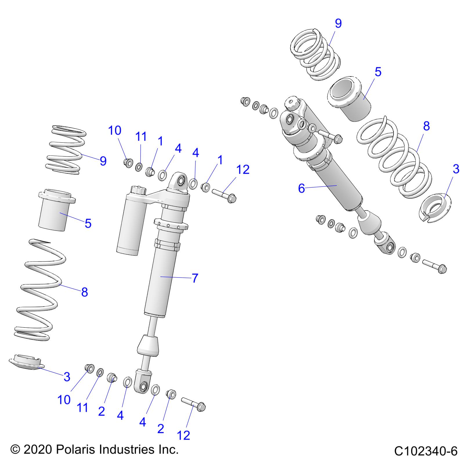 SUSPENSION, SHOCK, FRONT - A20SLZ95AE (C102340-6)