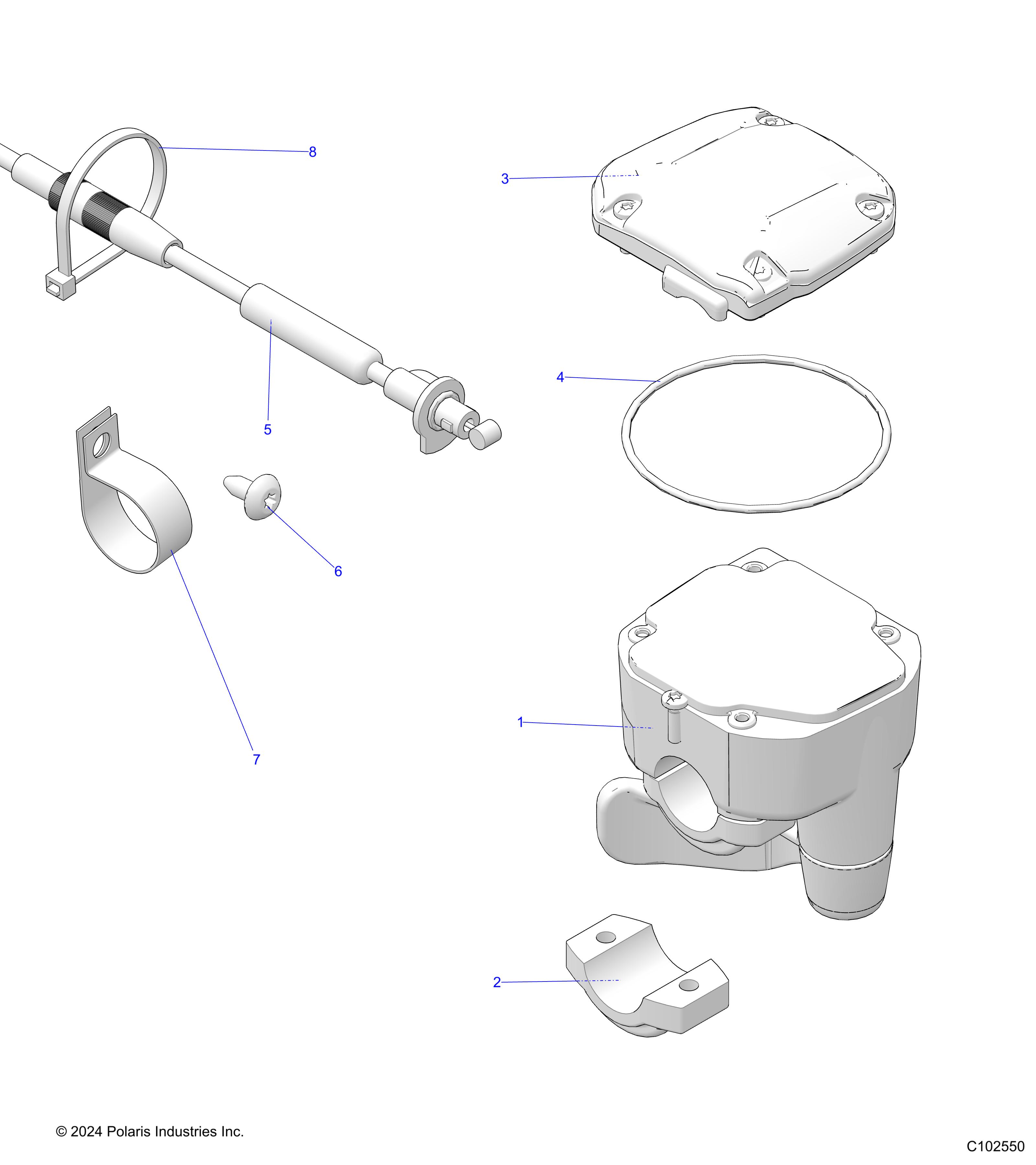 STEERING, CONTROLS, THROTTLE ASM. and CABLE - A25SEA57L5 (C102550)