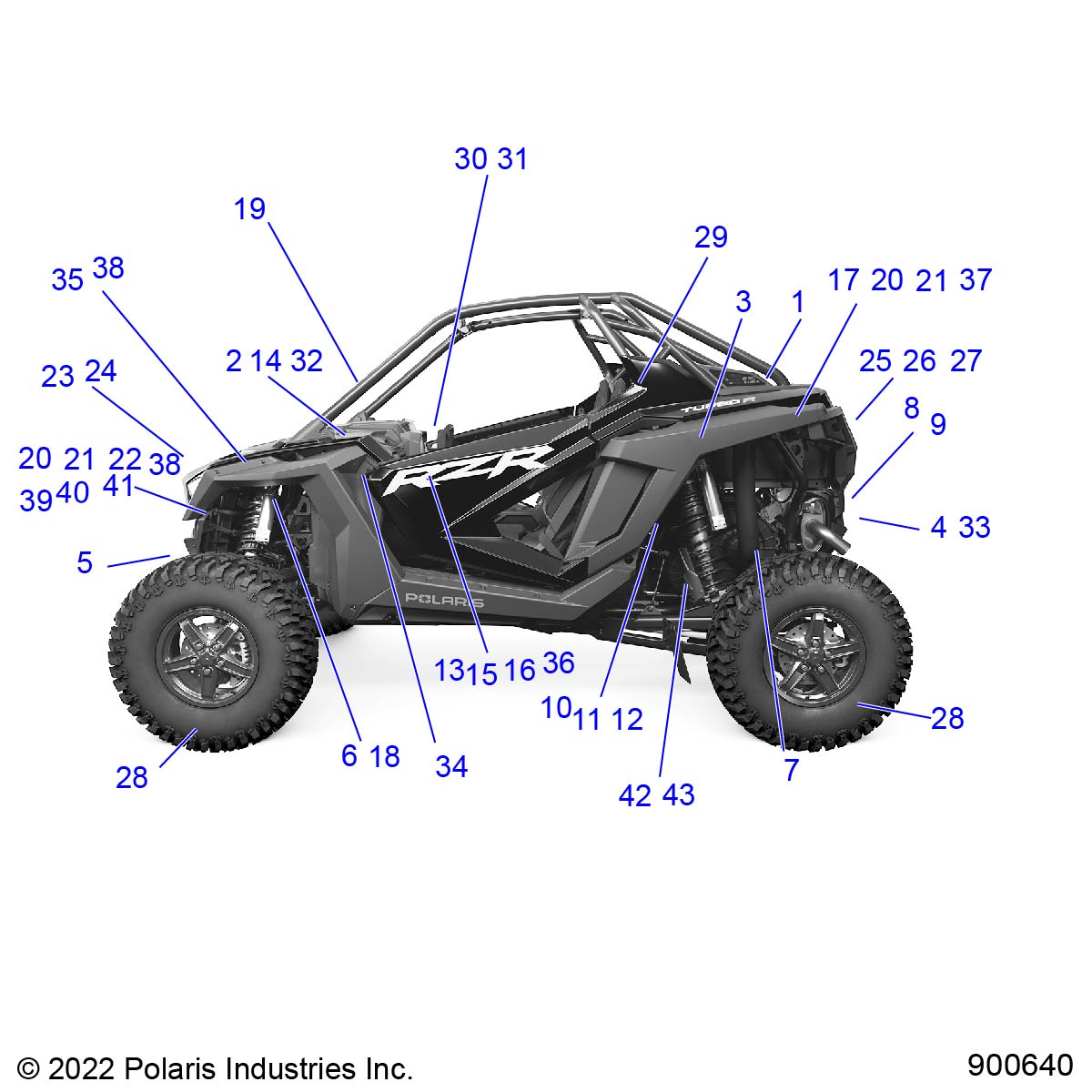 BODY, DECALS AND COMPONANTS, 3PC - Z23GAE92PL (900640-01)