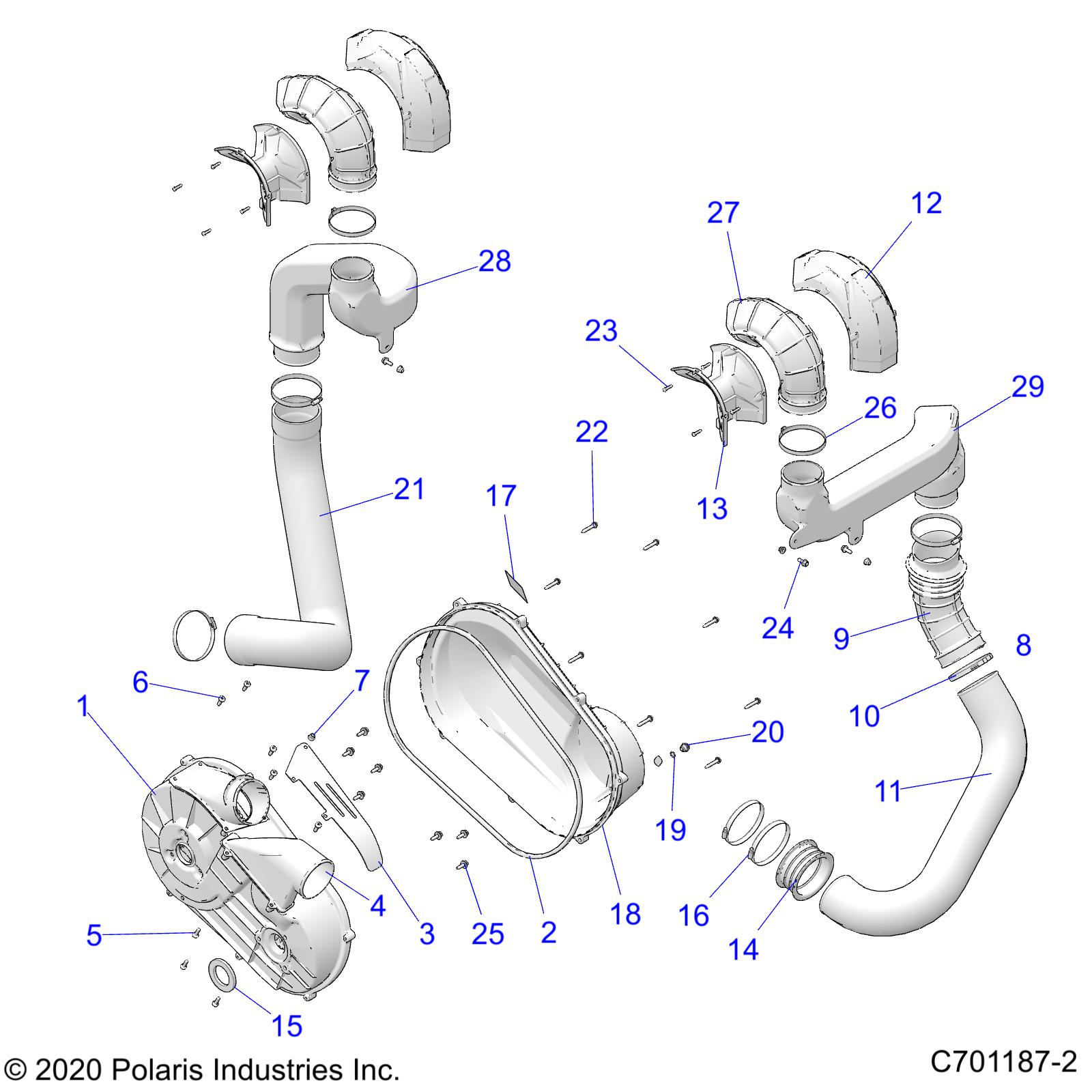 DRIVE TRAIN, CLUTCH COVER AND DUCTING - Z21N4M99AG (C701187-2)