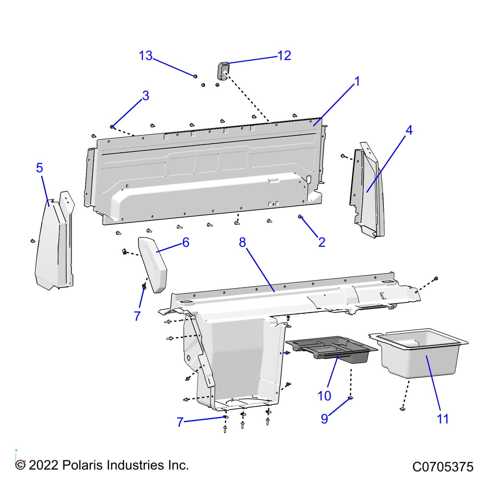 BODY, REAR CLOSEOFF, AND FENDERS - R22RRH99AG/BG (C0705375)