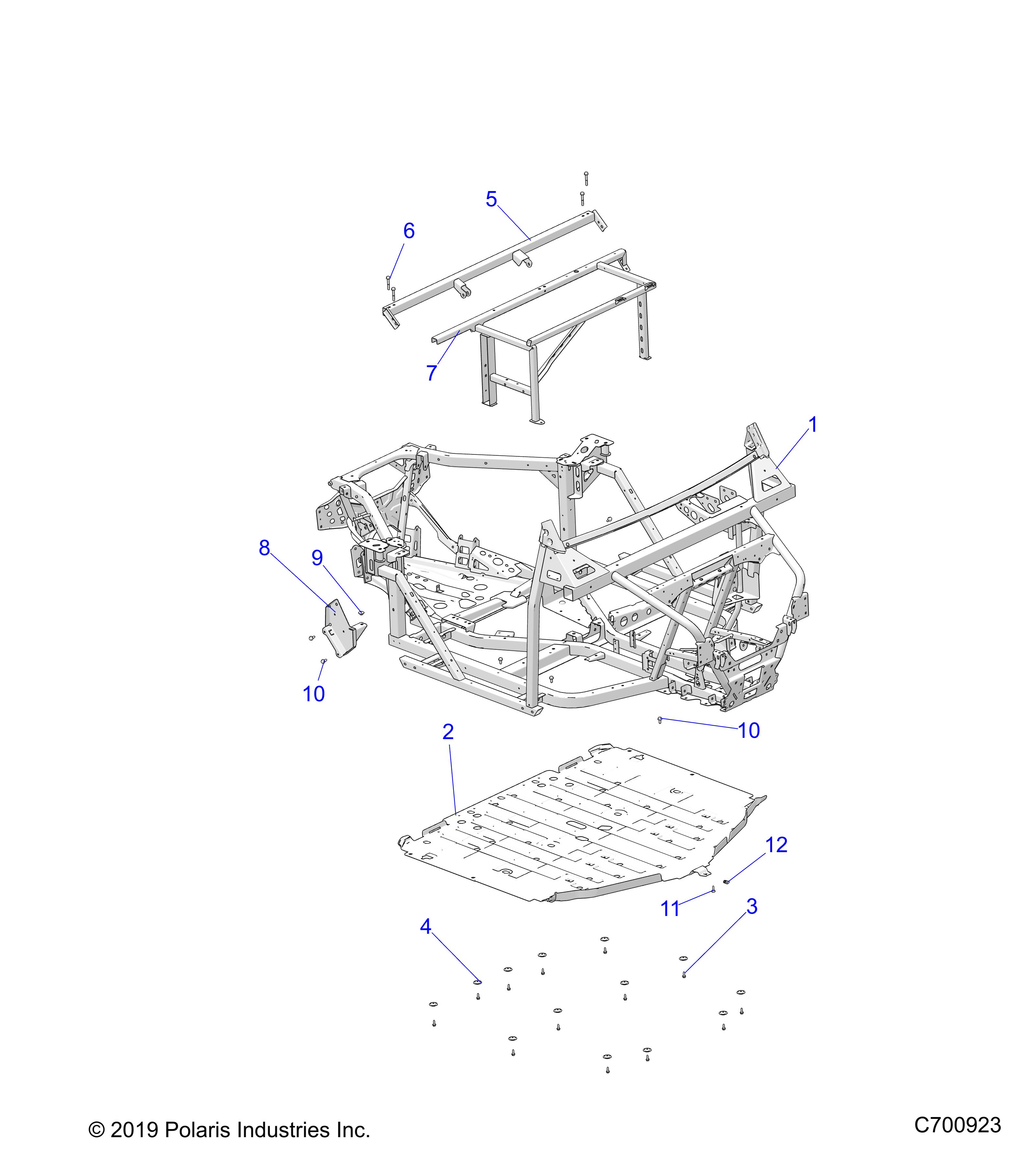 CHASSIS, MAIN FRAME AND SKID PLATES - R23RRED4JA (C700923)