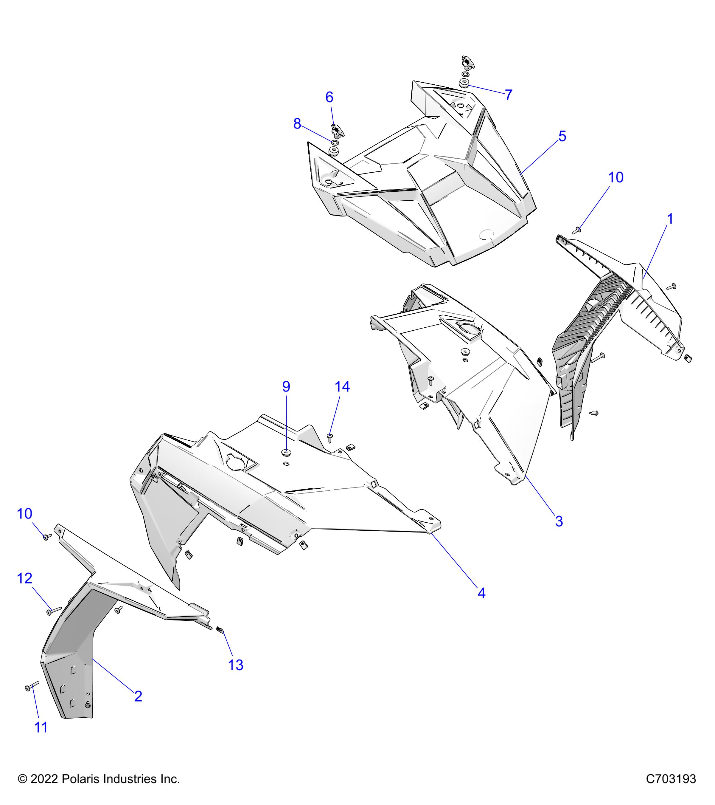 BODY, HOOD, FRONT FENDERS AND FLAIRS - Z23NAE99A/99B (C703193)