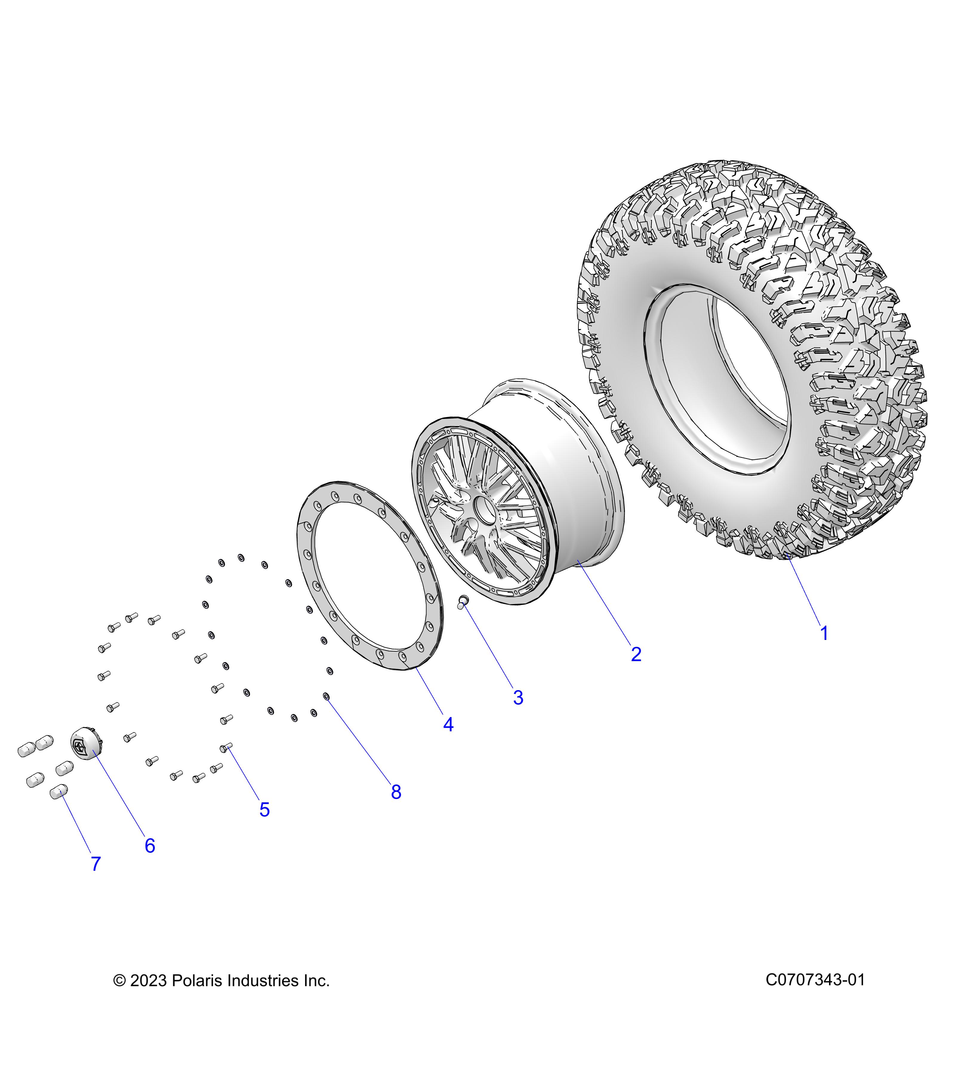 WHEELS, FRONT/REAR - Z23RGU2KAN/BN (C0707343-01)