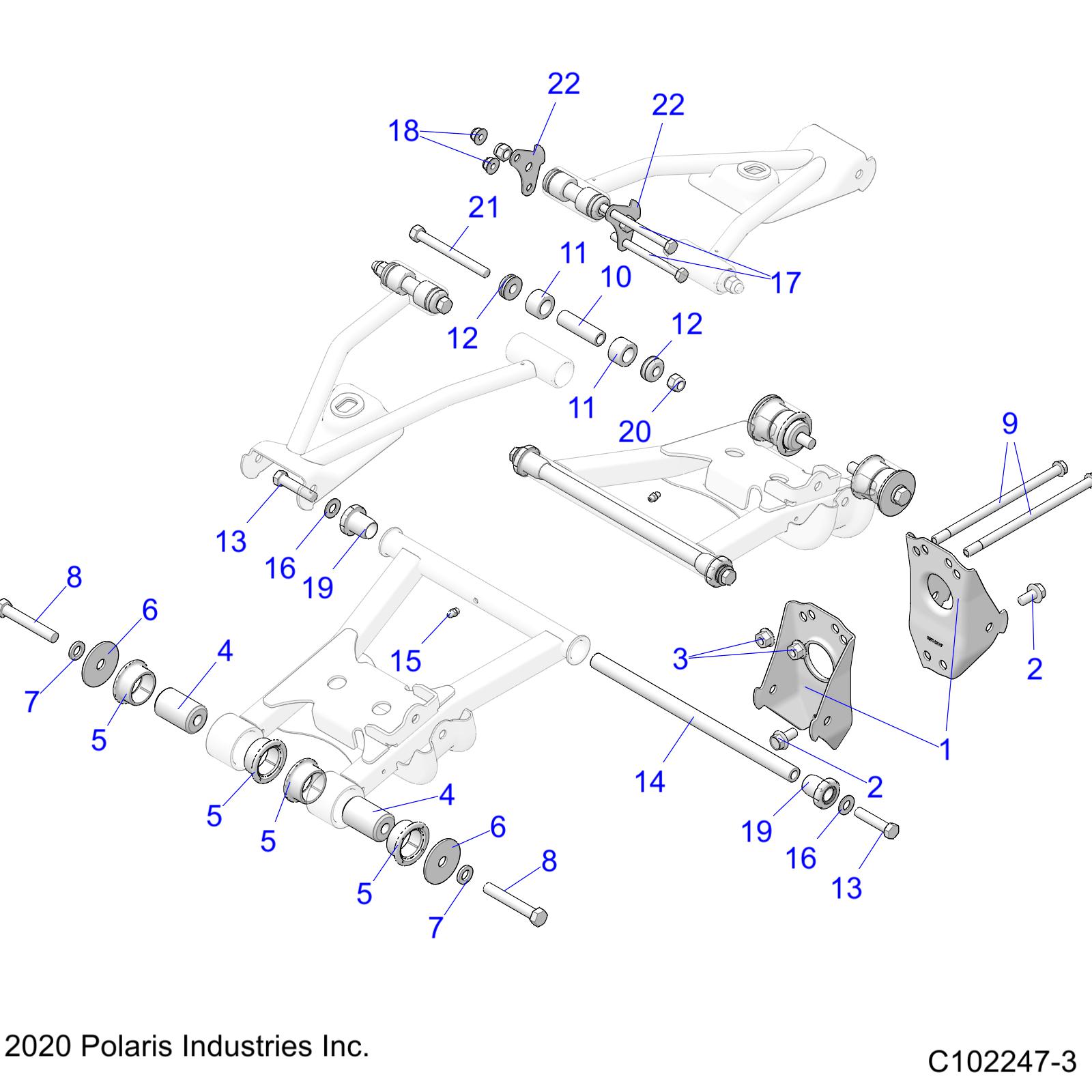 SUSPENSION, MIDDLE CONTROL ARM MOUNTING- A22S6E57F1/FL (C102247-3)