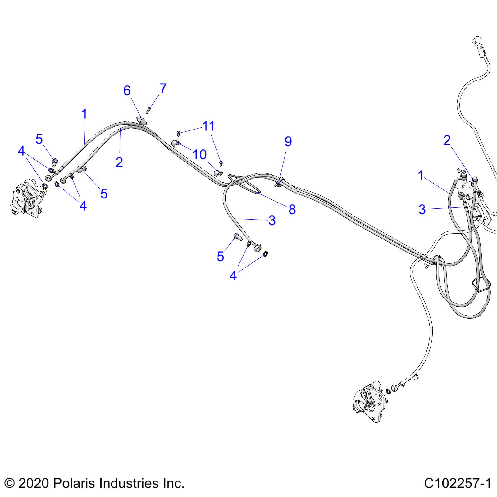 BRAKES, BRAKE LINES, REAR - A22SDS57C4 (C102257-1)