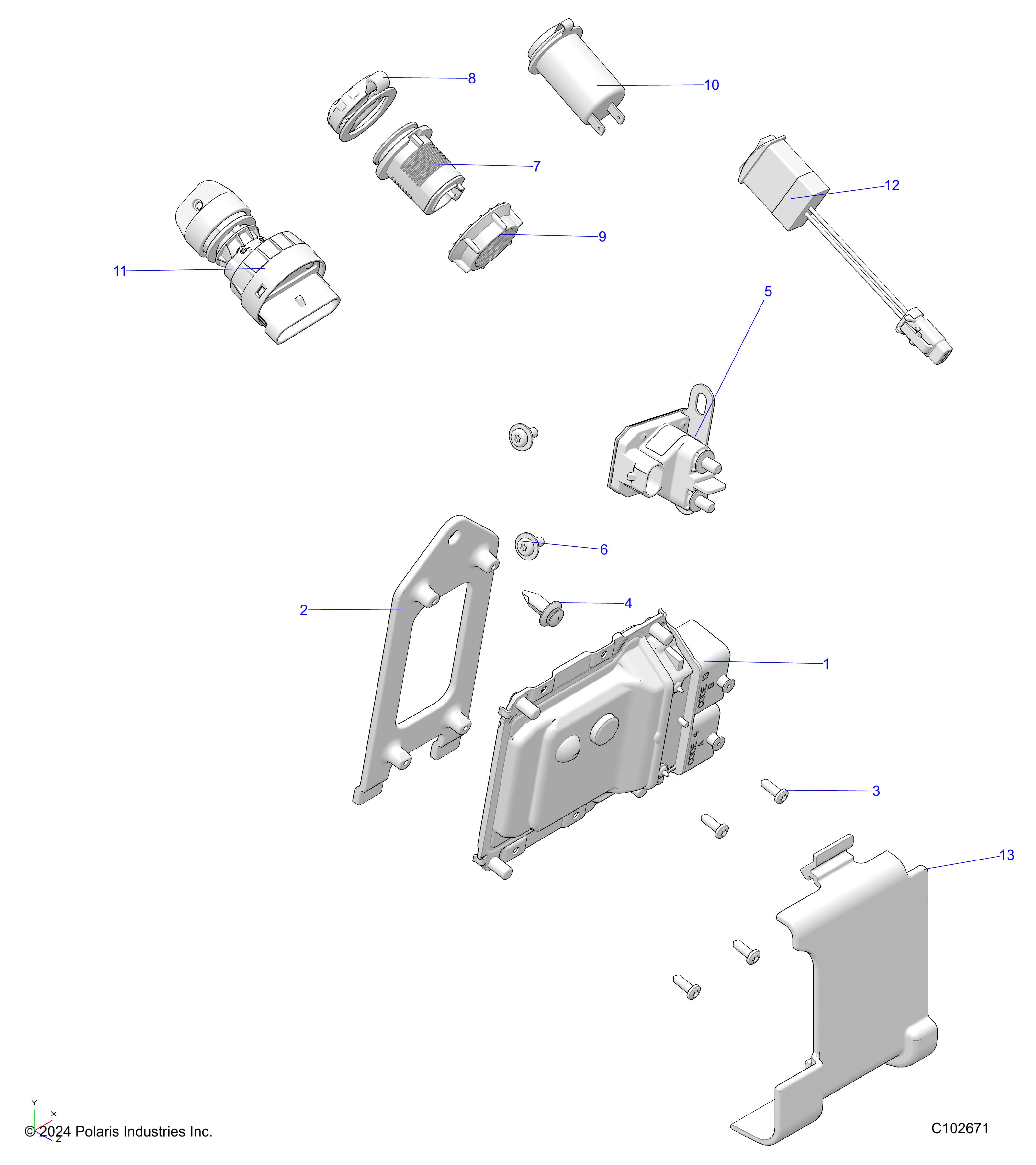 ELECTRICAL, SWITCHES, SENSORS and ECM - A25SKE57A1 (C102671)