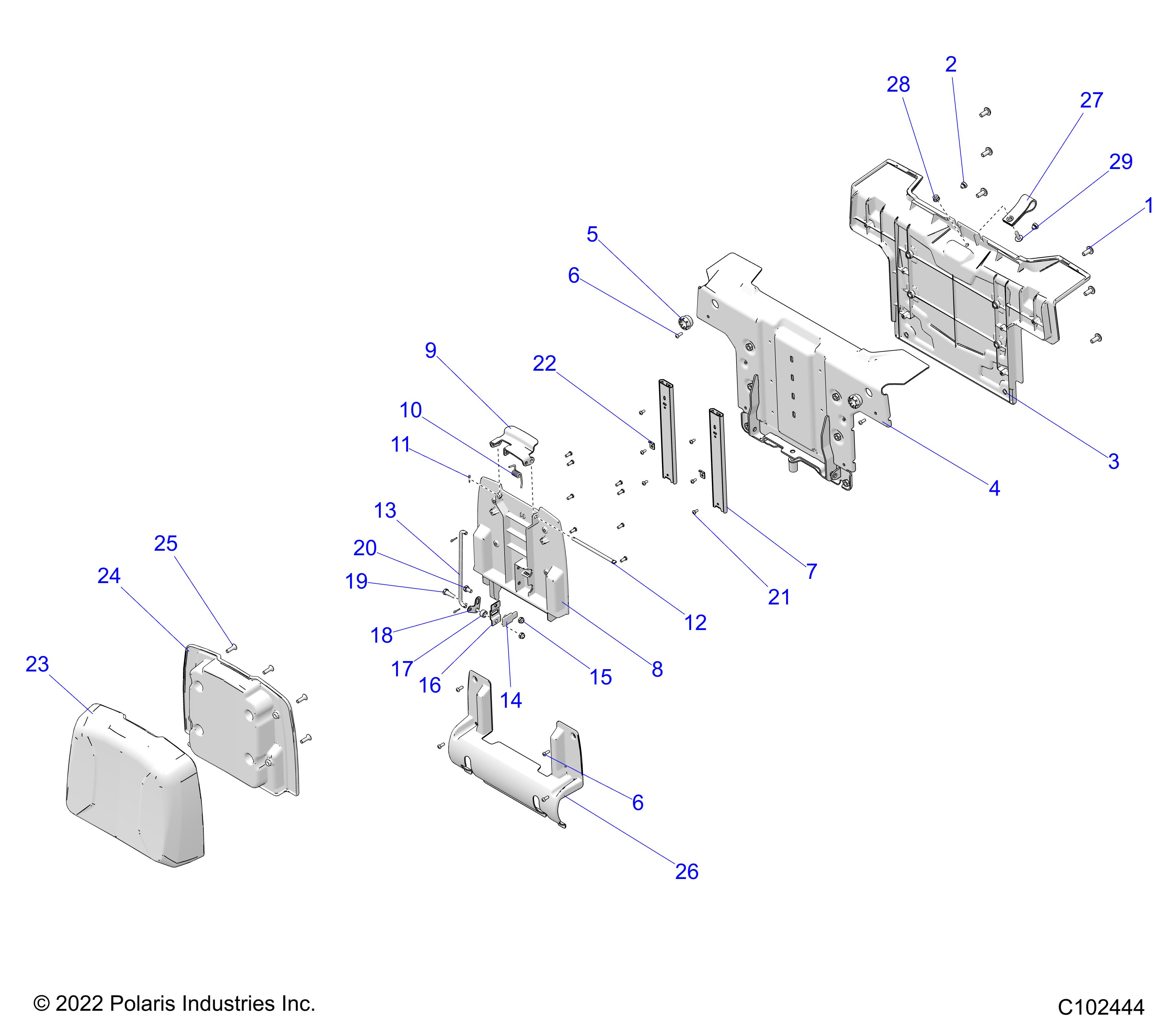 BODY, SEAT, PASSENGER, BACK - A25SWE57F1/C1 (C102444)