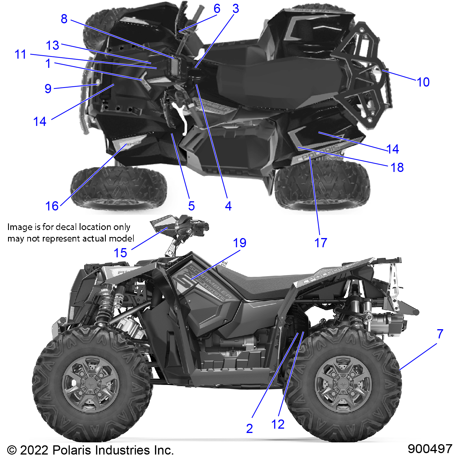 BODY, DECALS - A22SGE95PN (900497)