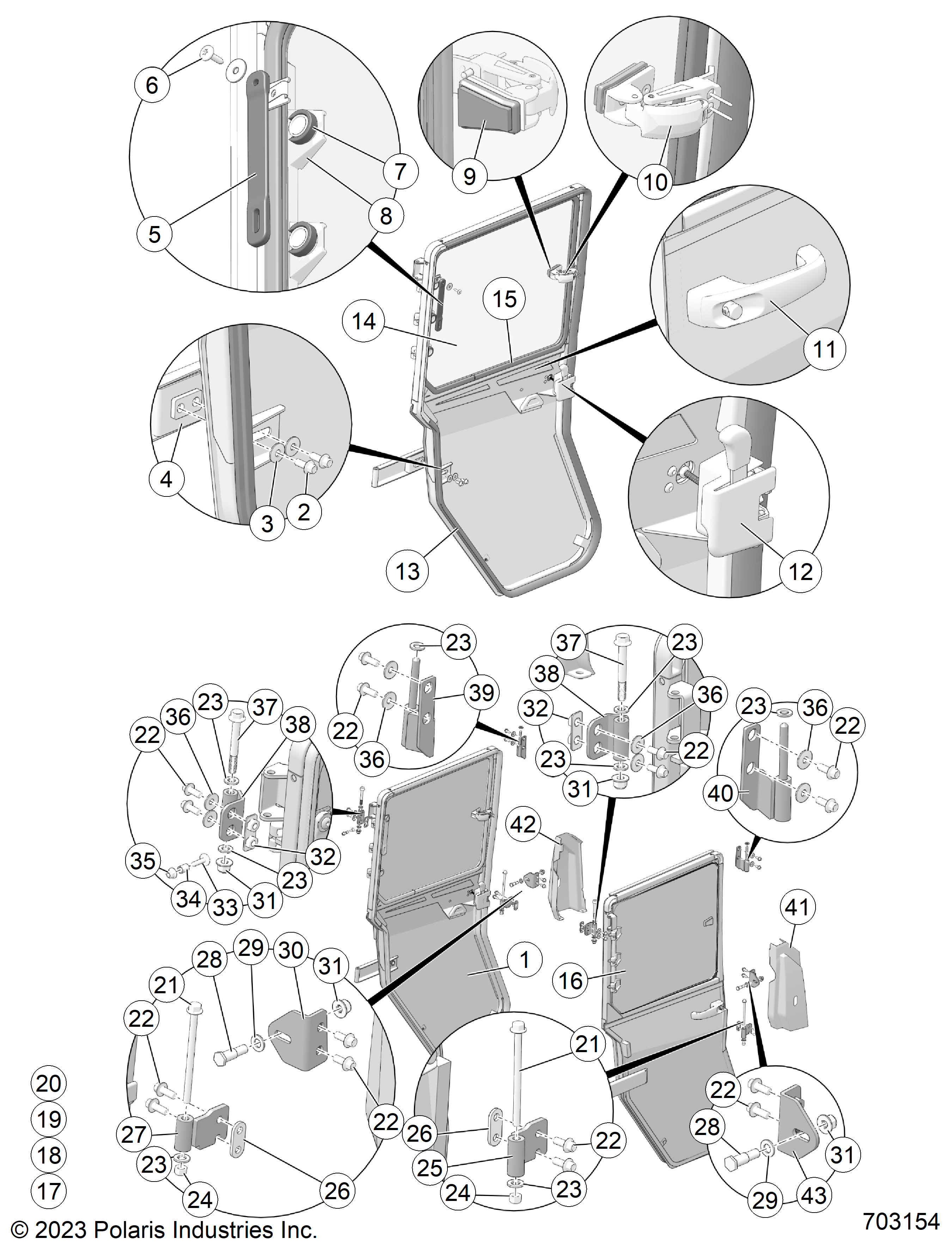 BODY, DOOR, REAR, POLY CLEAR - D24P4VD4B4/YD4B4 (703154)