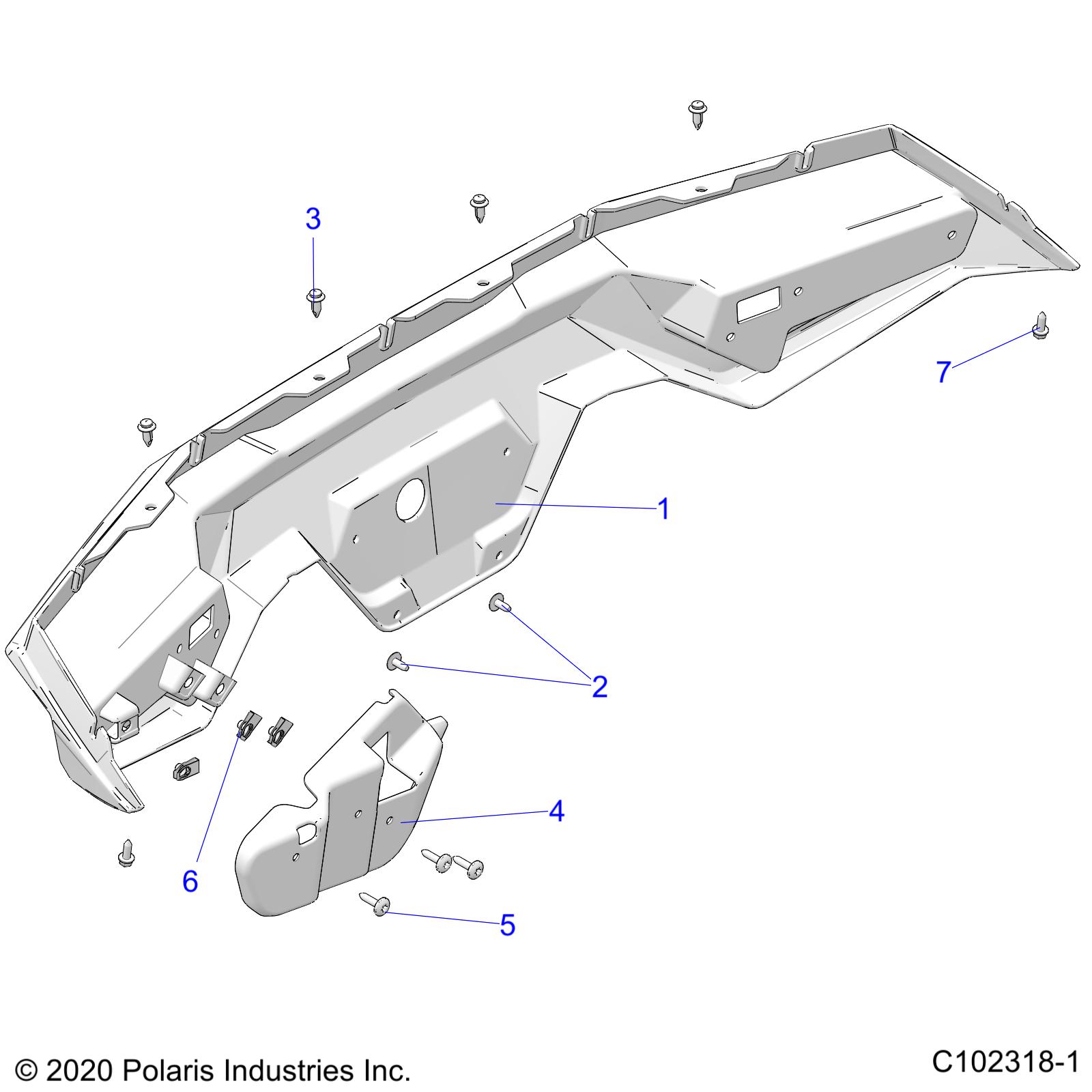 BODY, REAR BUMPER - A21SEE57F1/F57C1/F1/S57C1/C2/C5/C9/CK/F1/F2/FK (C102318-1)