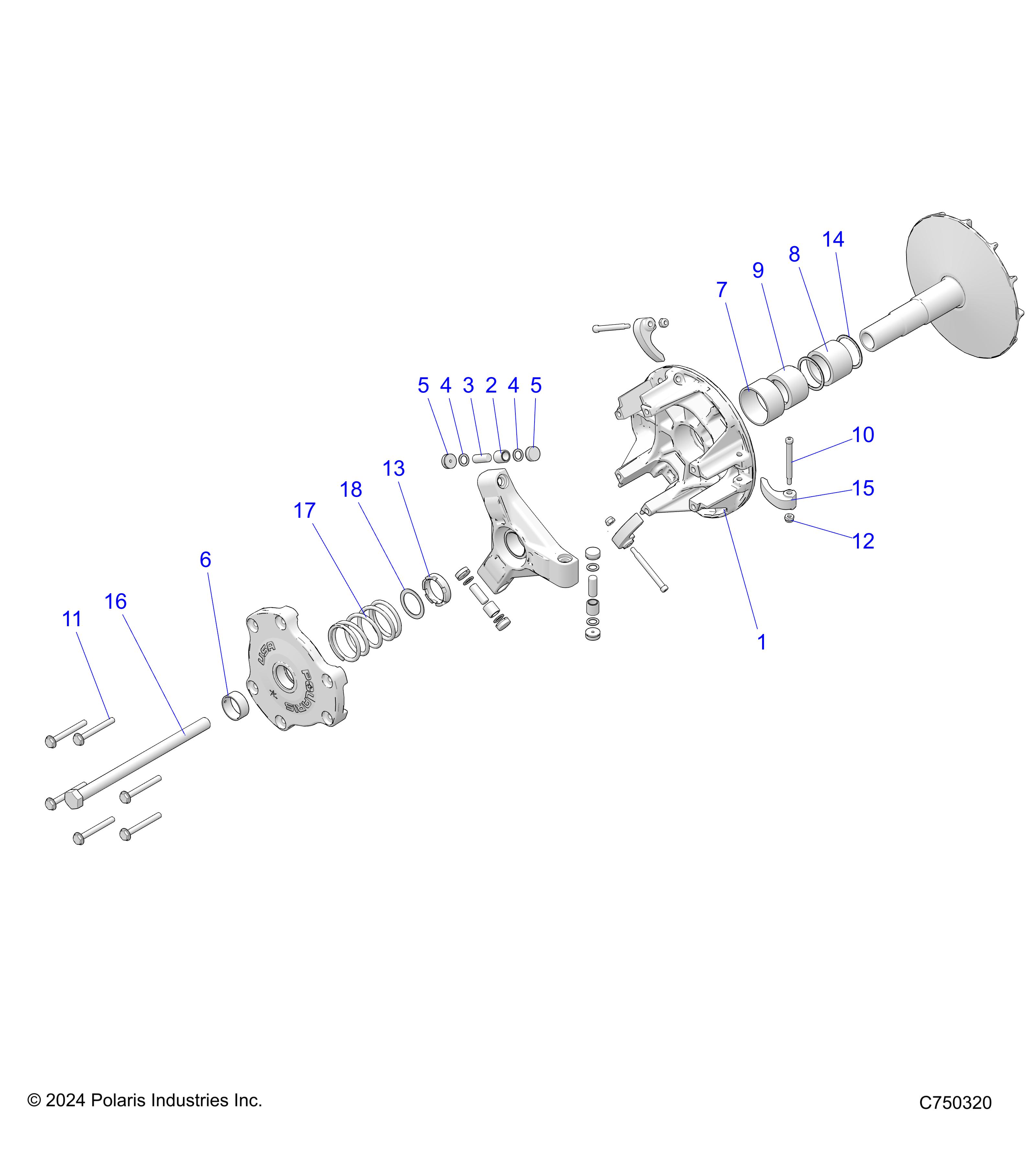 DRIVE TRAIN, PRIMARY CLUTCH - Z25ASE99P5 (C750320)