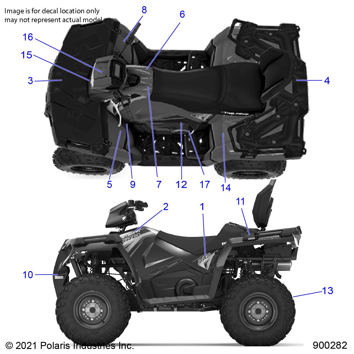 BODY, DECALS - A21SDE57A4/B4 (900282-01)