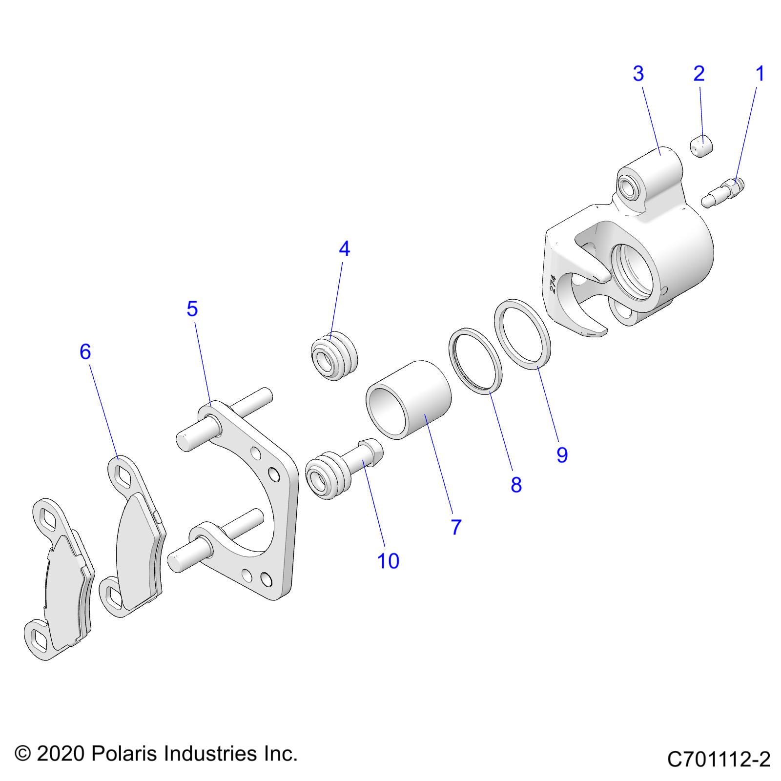 BRAKES, REAR CALIPER - Z20CHA57K2 (C701112-2)