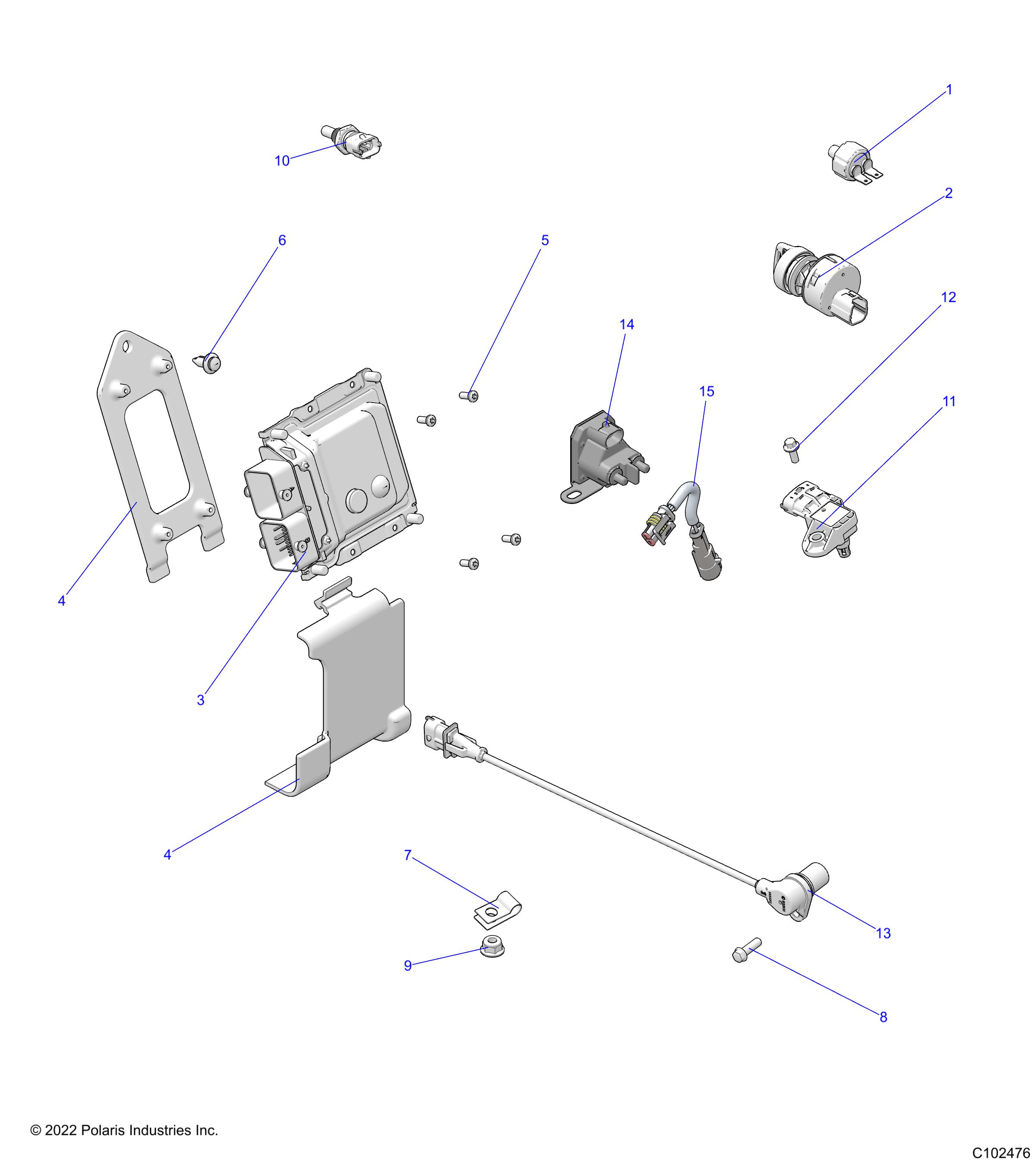 ELECTRICAL, SWITCHES, SENSORS and ECM - A22S6E57A1 (C102476)