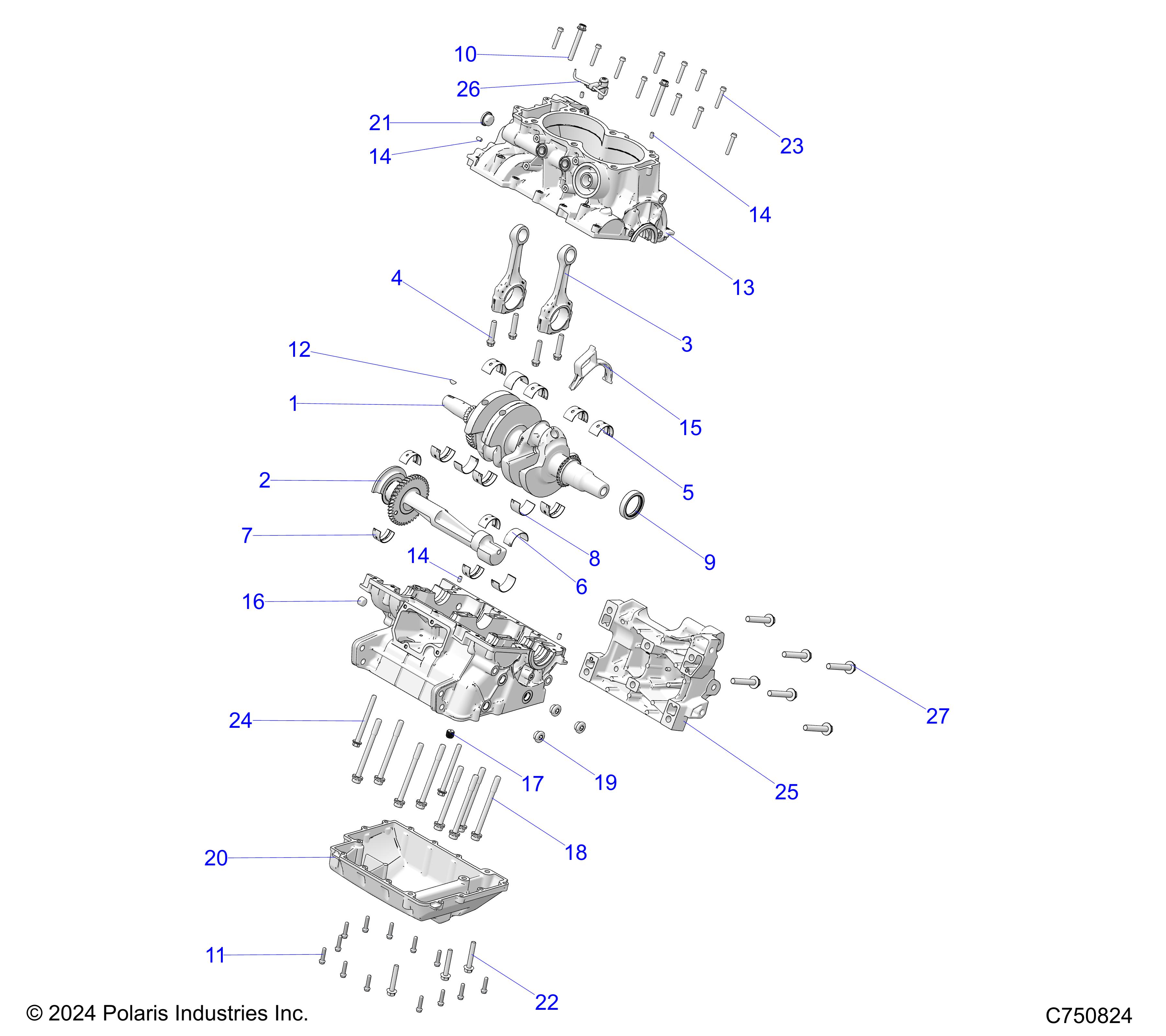 ENGINE, CRANKCASE AND CRANKSHAFT - Z21NAE99AC/AK/BC/BK/K99AG/AP/BG/BP (C750824)