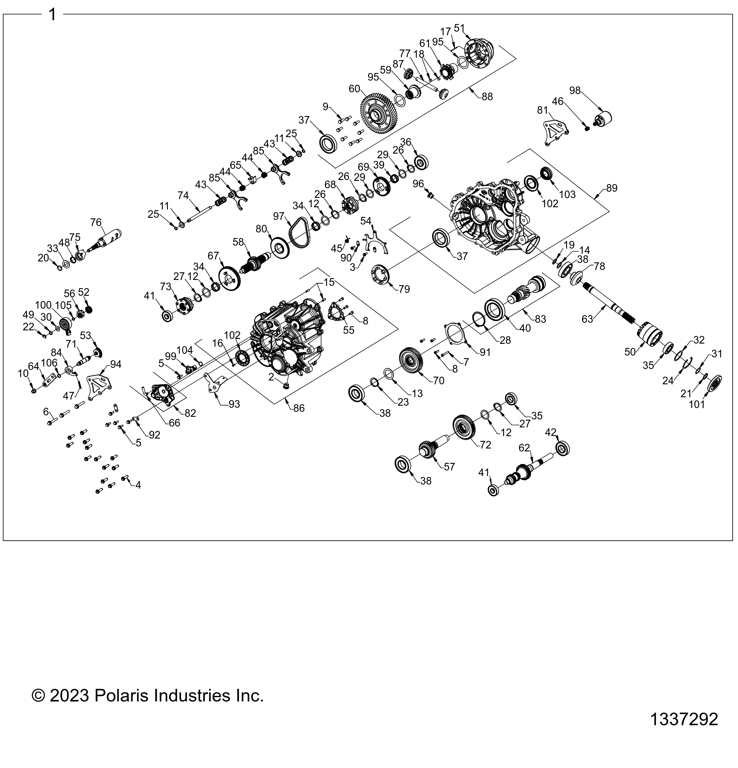 DRIVE TRAIN, MAIN GEARCASE - D24M4A57B4/G57B4/U57B4/W57B4 (1337292)