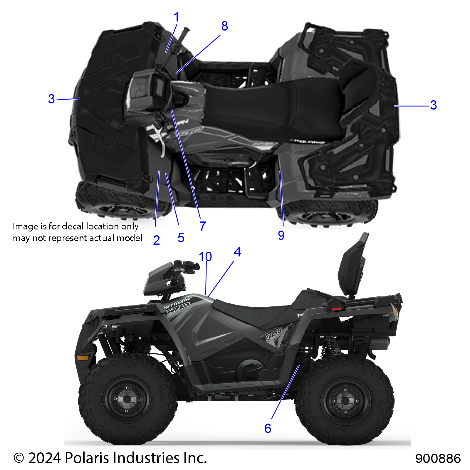 BODY, DECALS, STANDARD - A25SDE57C2/G2 (900886)