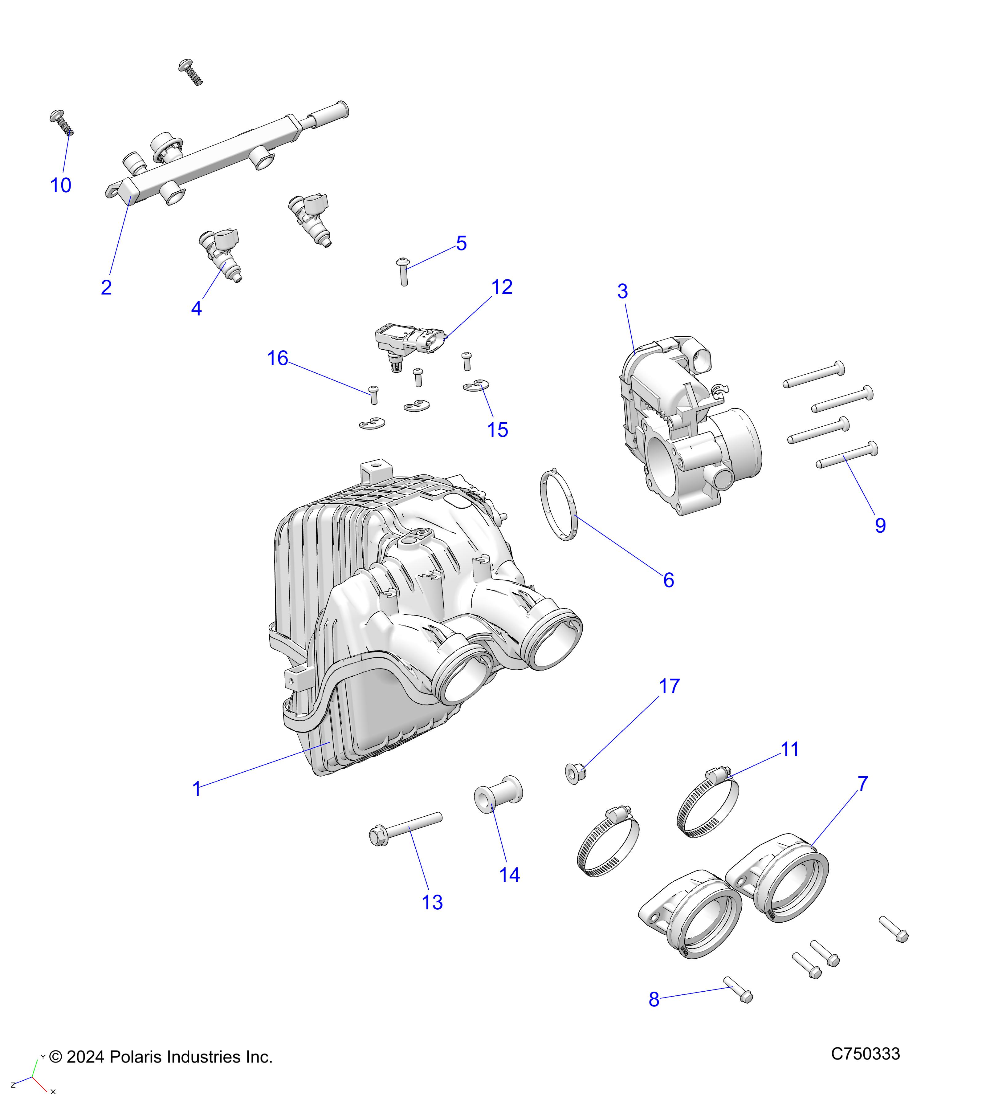 ENGINE, INTAKE and THROTTLE BODY - Z25ASE99P5 (C750333)