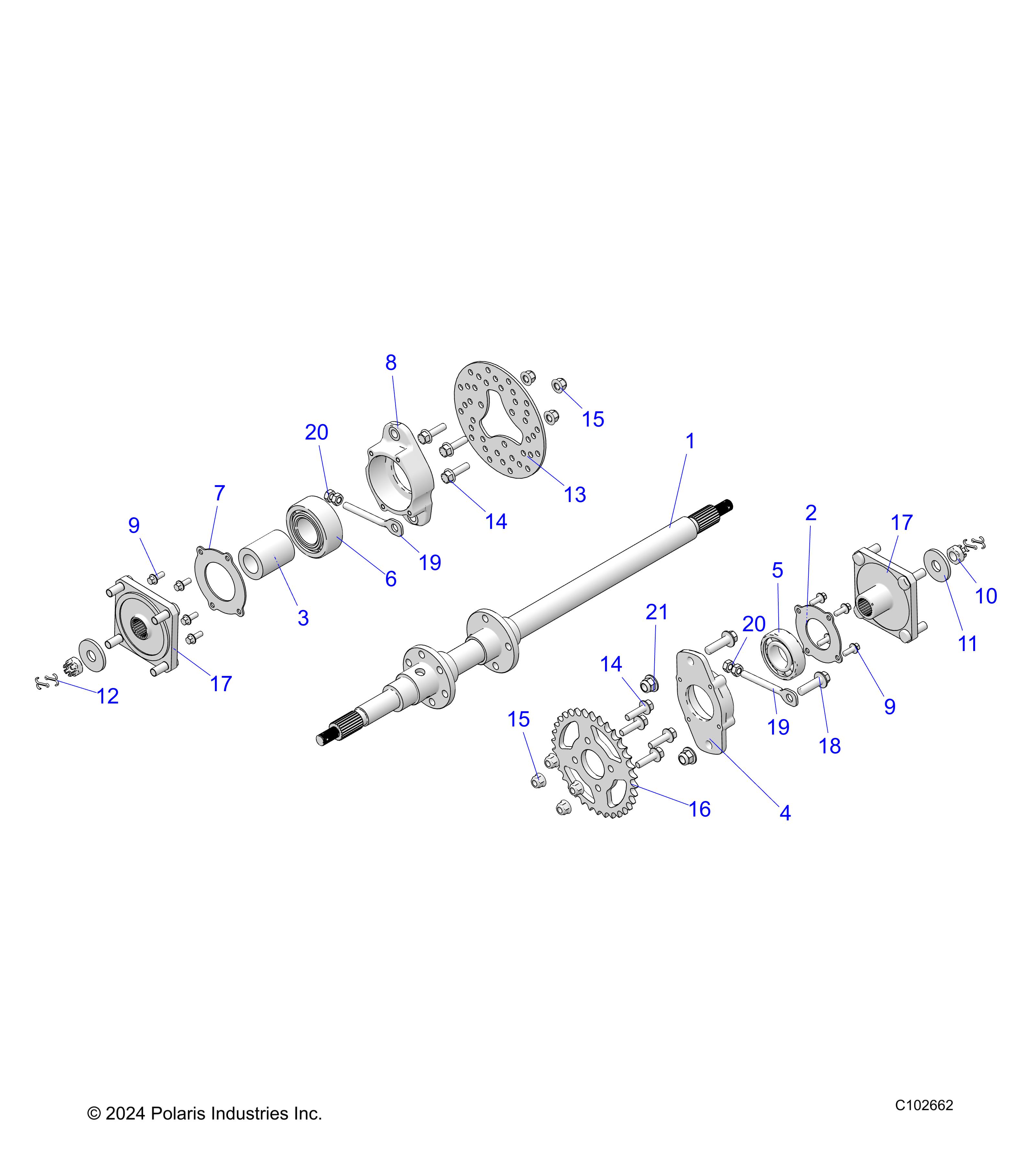 SUSPENSION, REAR AXLE,BEARING, DISC AND HUB - A23HBE07N2 (C102662)