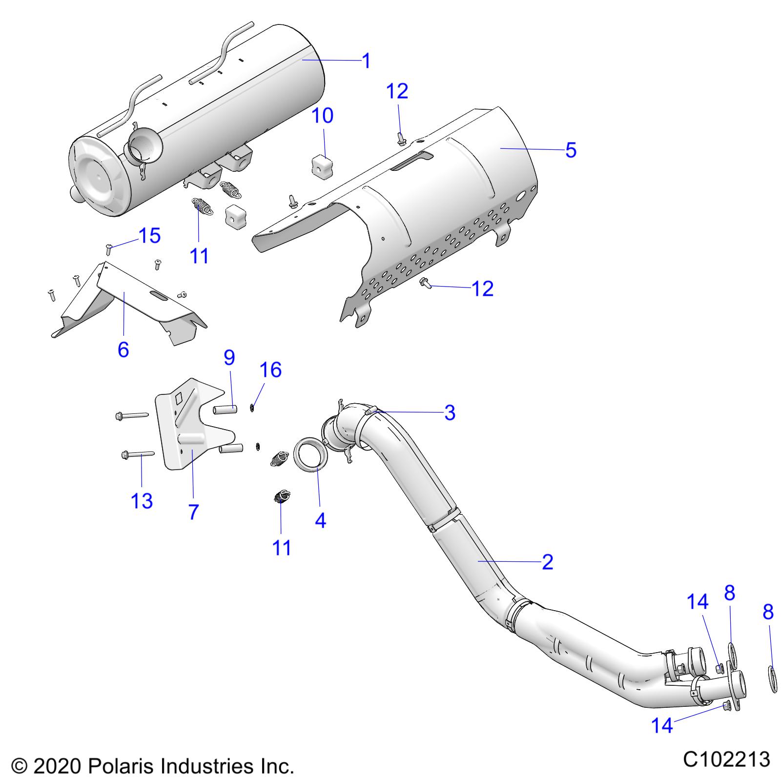 ENGINE, EXHAUST - A21SXM95AG/CAG (C102213)