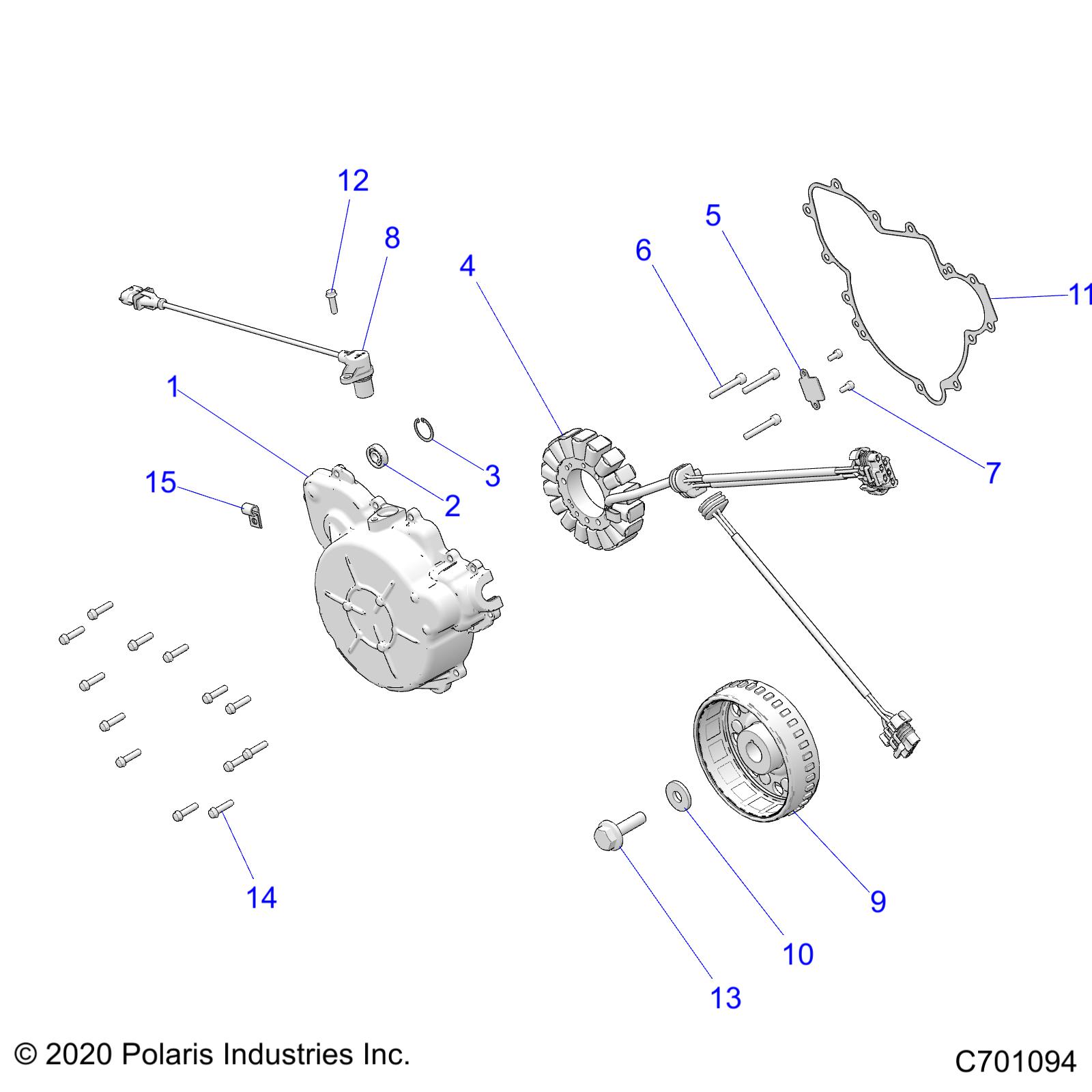 ENGINE, STATOR AND FLYWHEEL - Z22NAS99CK/FK (C701094)