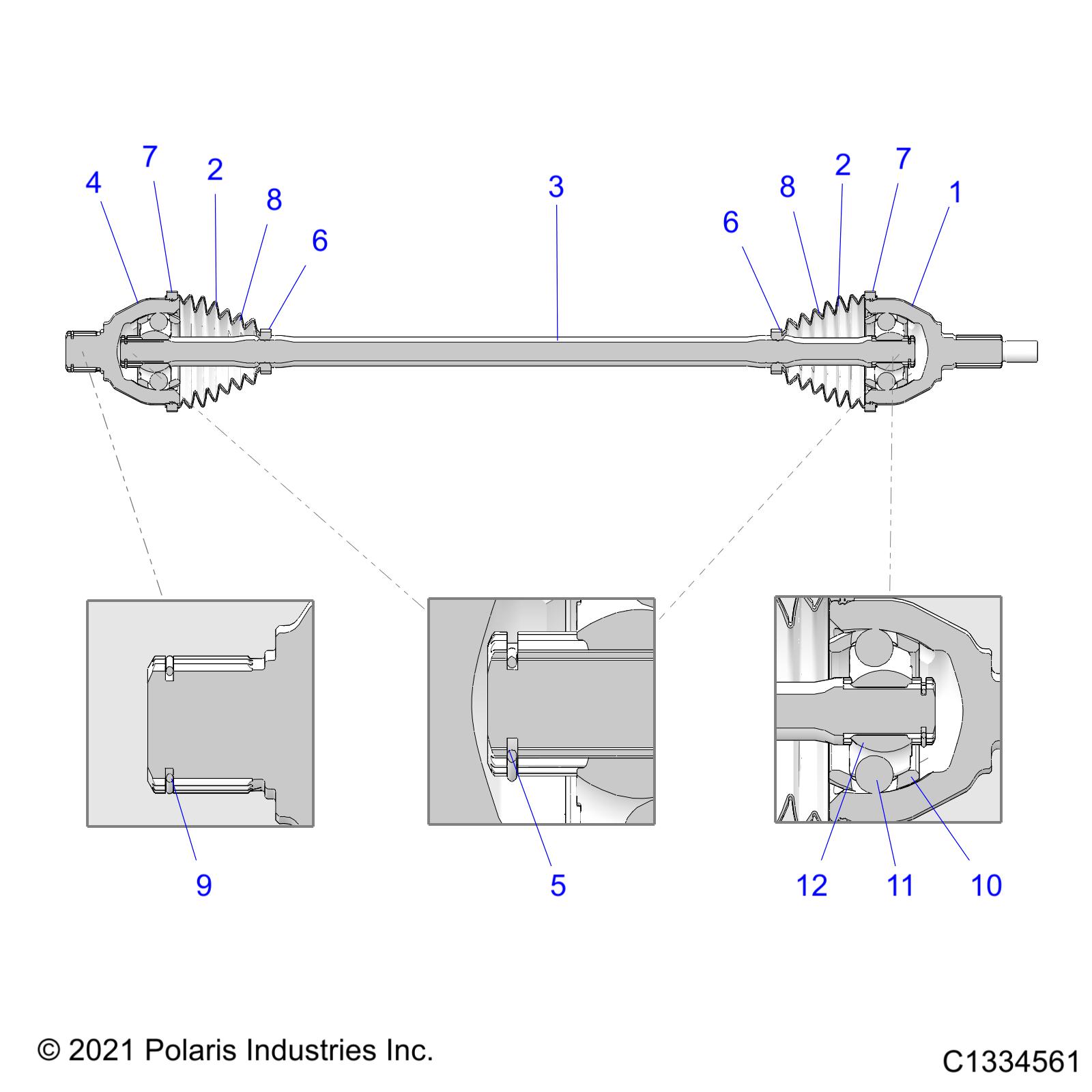 DRIVE TRAIN, HALF SHAFT, REAR - Z23RGL2KAJ/BJ/KAK/BK (C1334561)