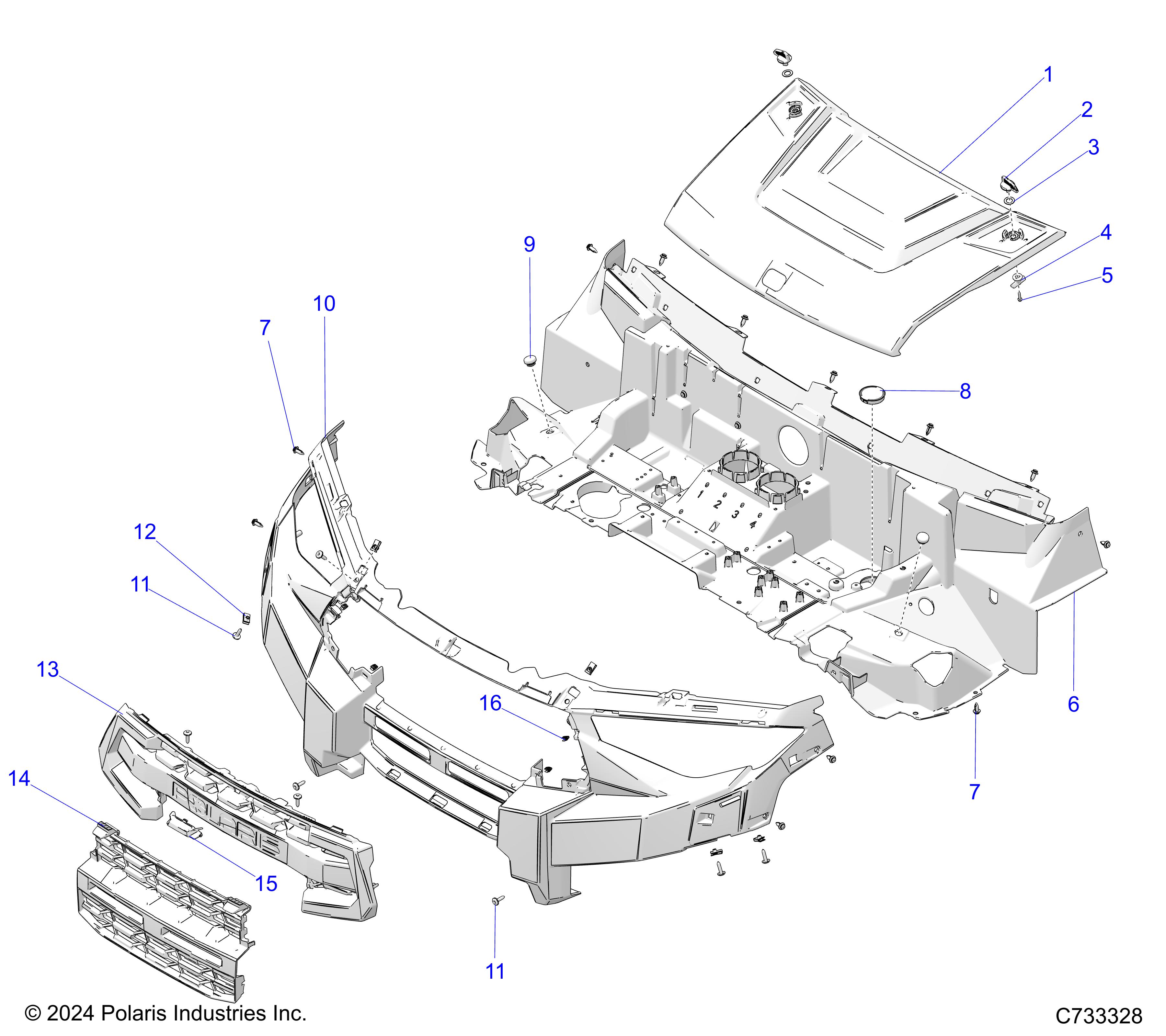 BODY, HOOD AND FRONT FASCIA - R25RRE99FK (C733328)