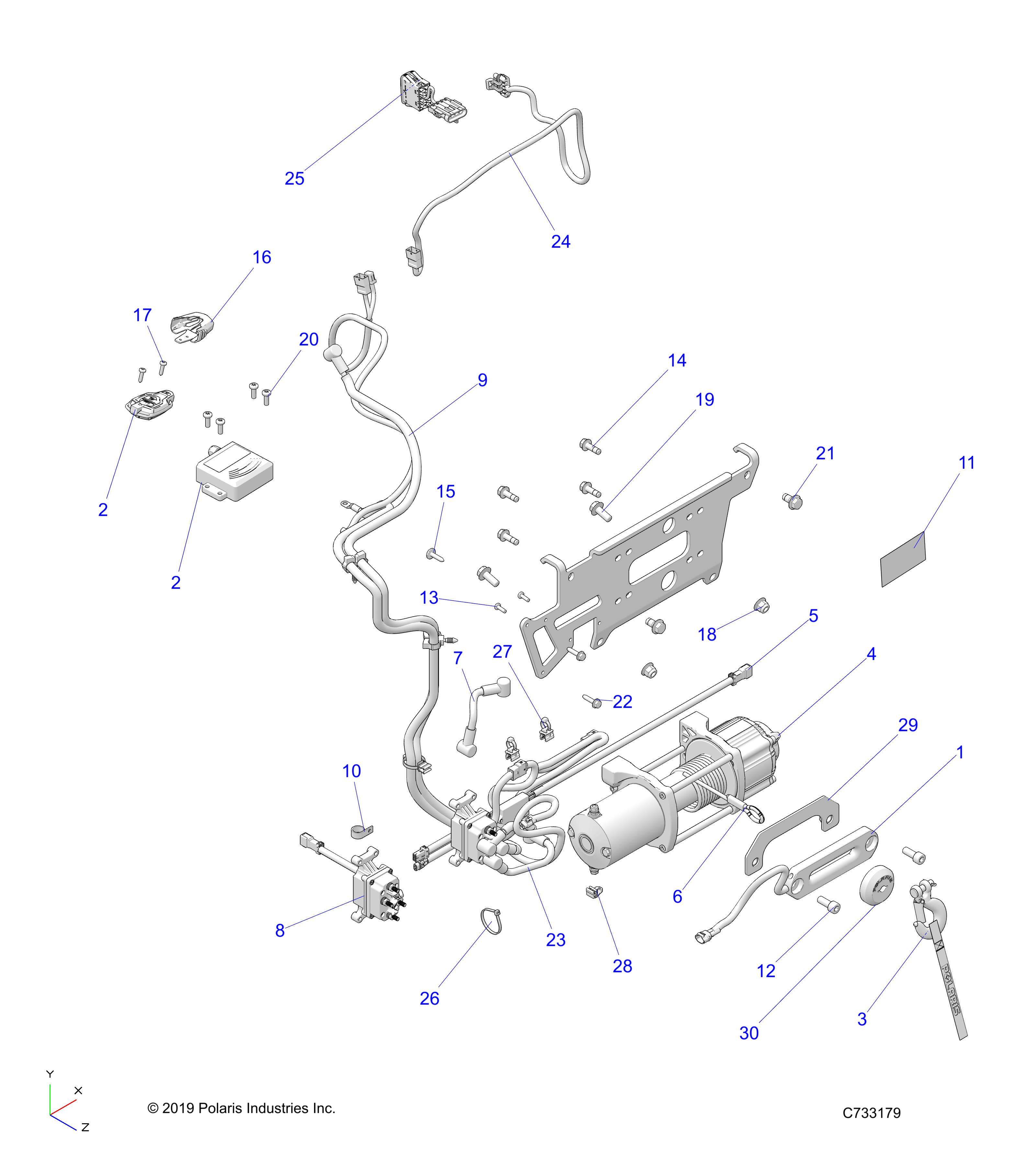 ACCESSORY, WINCH - R20TAU99AS/AM/AZ/BS/BM/BZ (C733179)