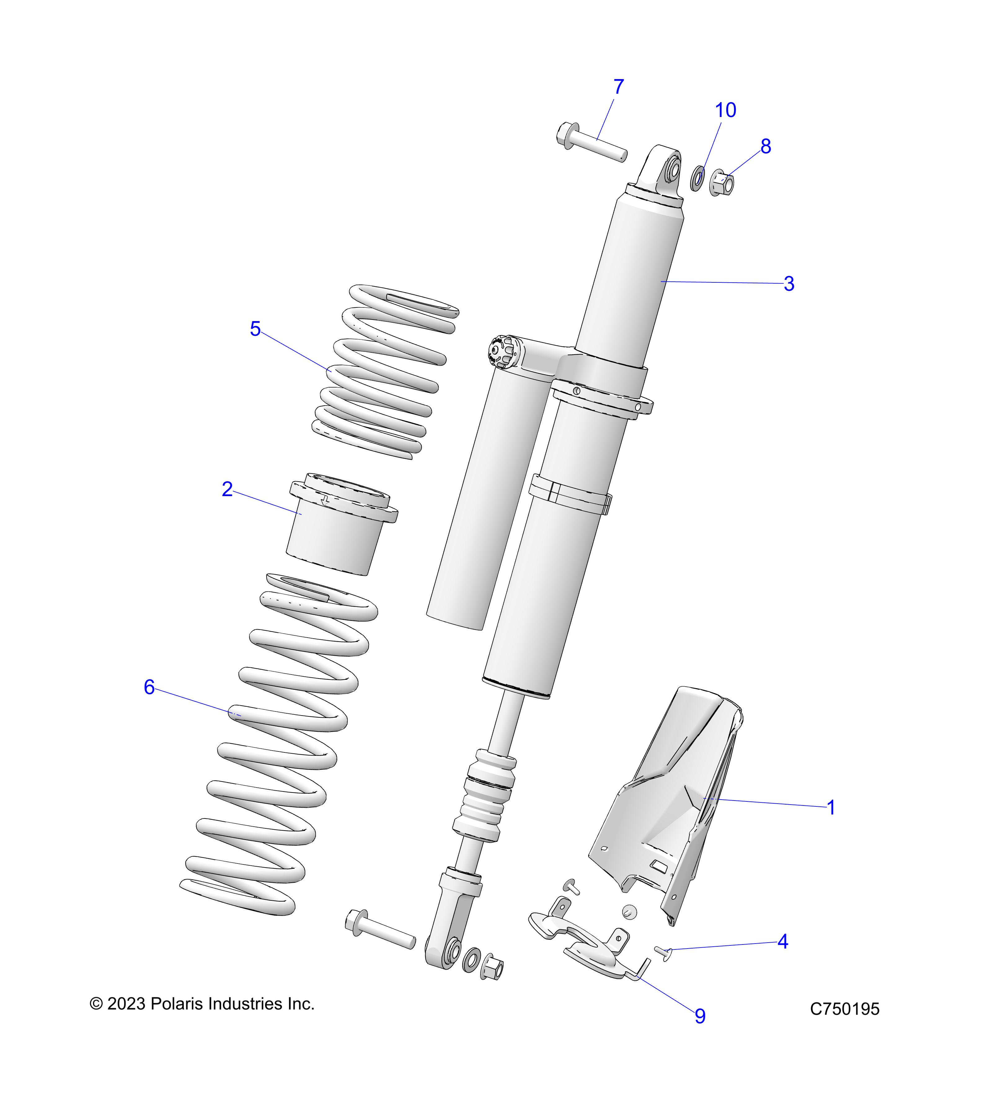 SUSPENSION, REAR SHOCK & MOUNTING - Z25SPB92AF/BF (C750195)