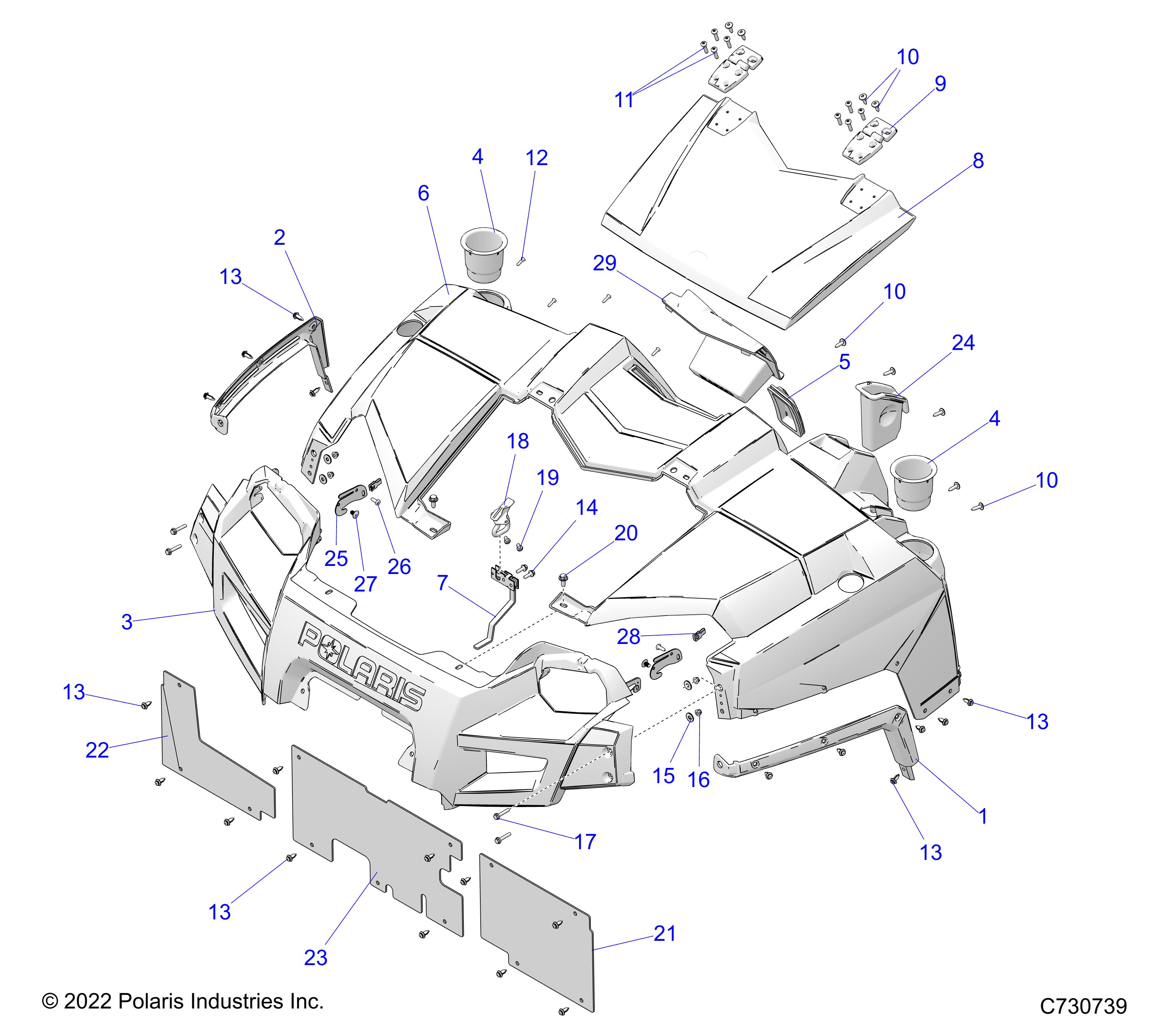 BODY, HOOD and FRONT FASCIA - R25CDA57A1 (C730739)