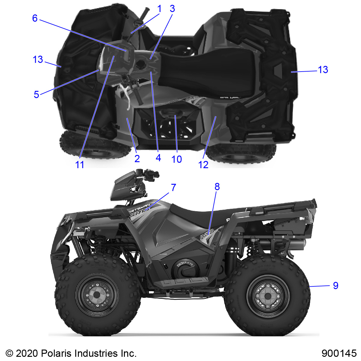 BODY, DECALS - A20SEA57F1/E57F1 (900145-01)