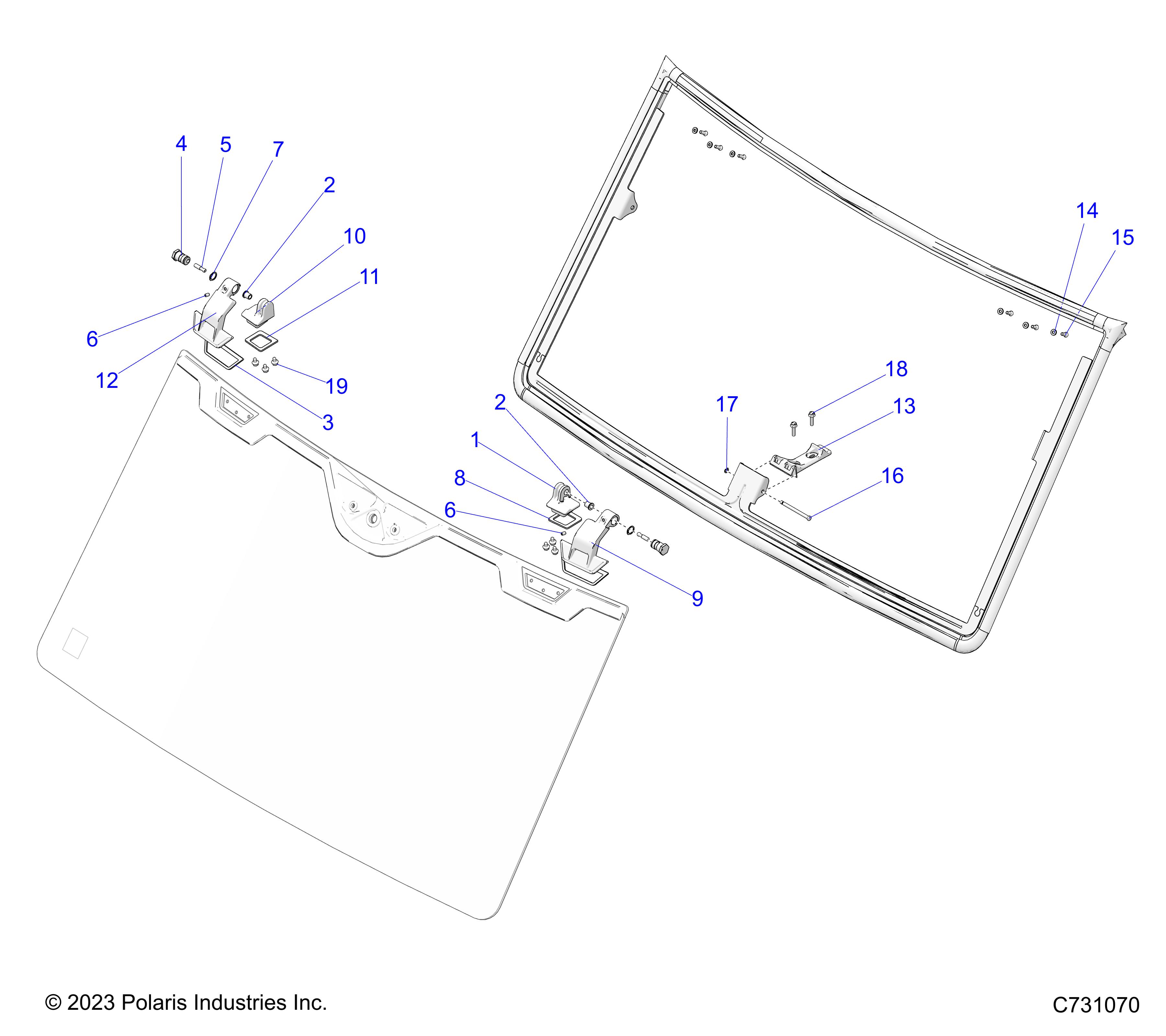 BODY, WINDSHIELD - R24X6L1RAH/AS/BH/BS (C731070)