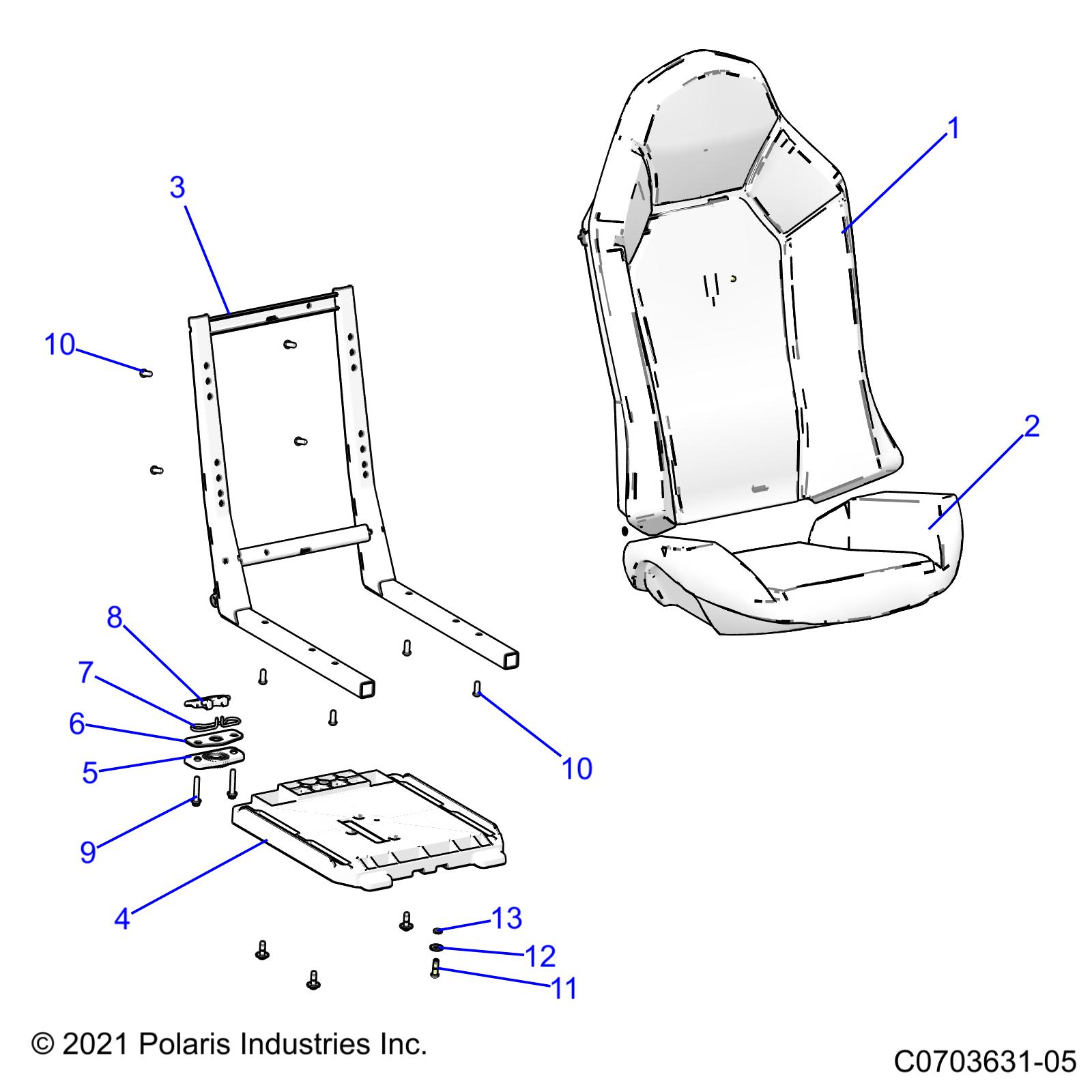 BODY, SEAT ASM., PASSENGER, - Z21NAS99CG (C0703631-01)