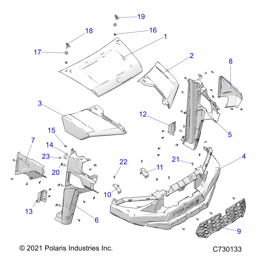 BODY, HOOD, and FRONT FENDERS - R22M4U57B5 (C730133)