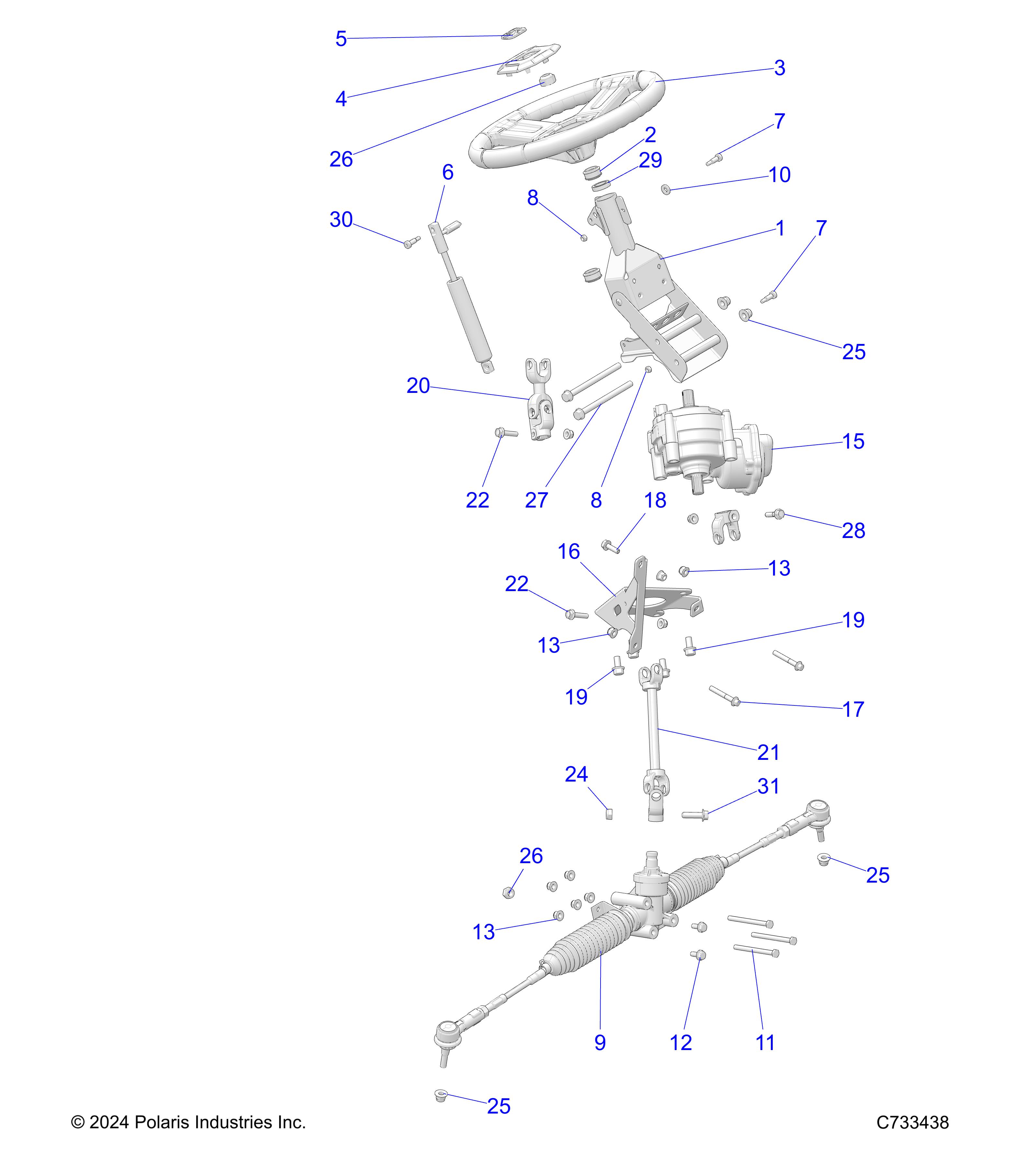 STEERING, STEERING ASM. - R25MAE57F1/C1/G1/G9 (C733438)