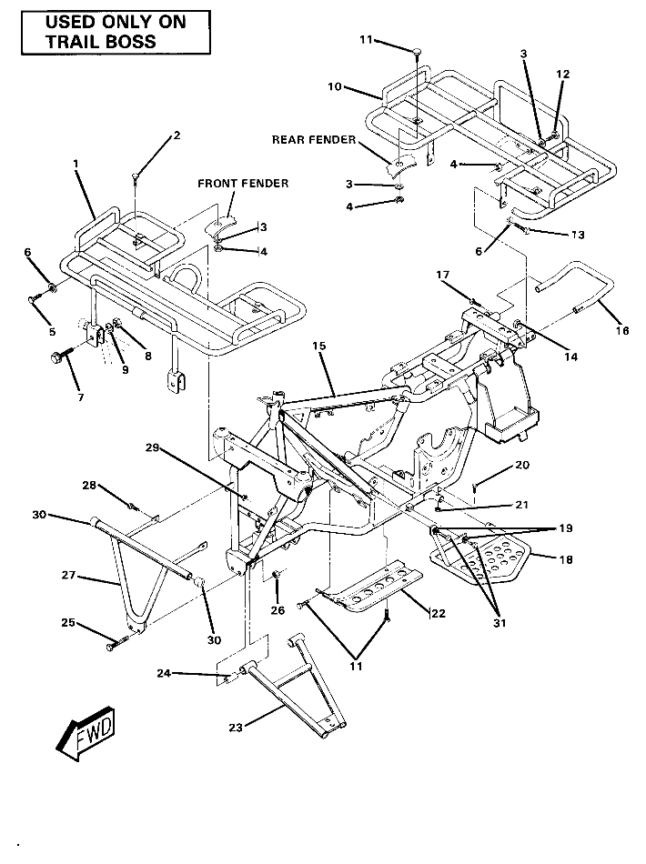 Frame Assembly with Racks-Trail Boss (4910981098004A)