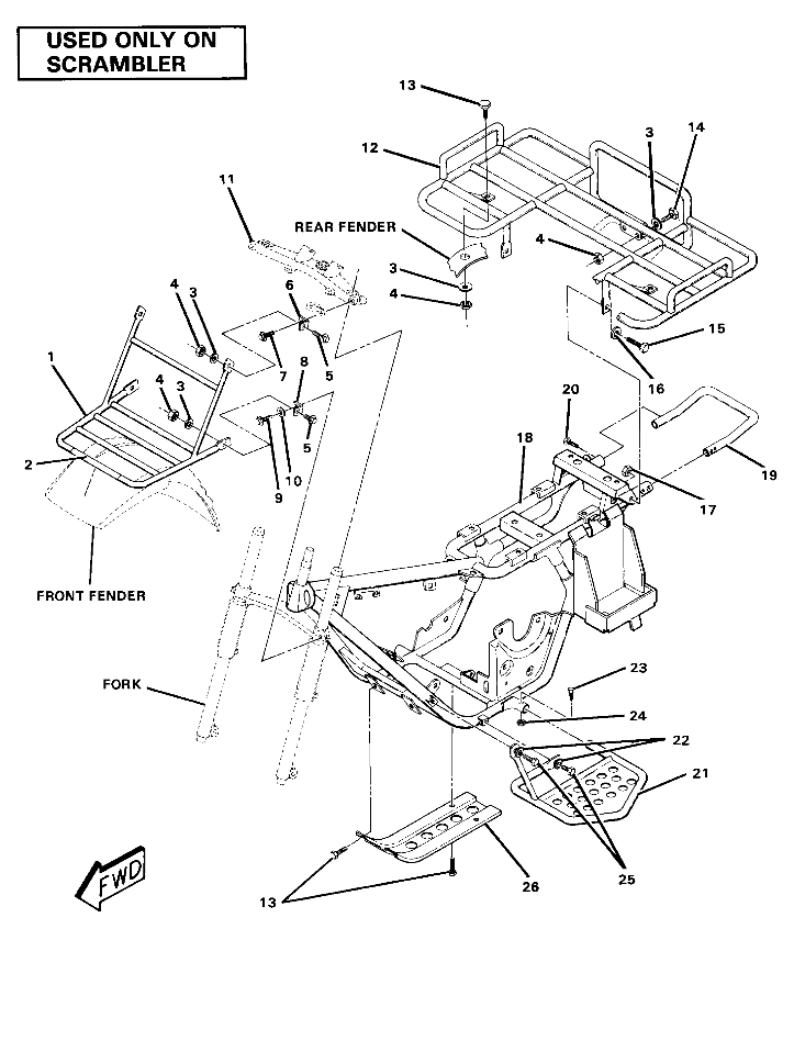 Frame Assembly with Racks-Scrambler (4910981098006A)