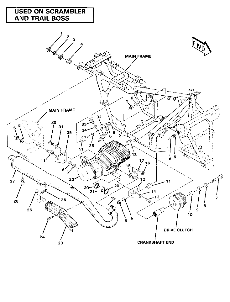 Engine and Muffler Mounting (4910981098008A)