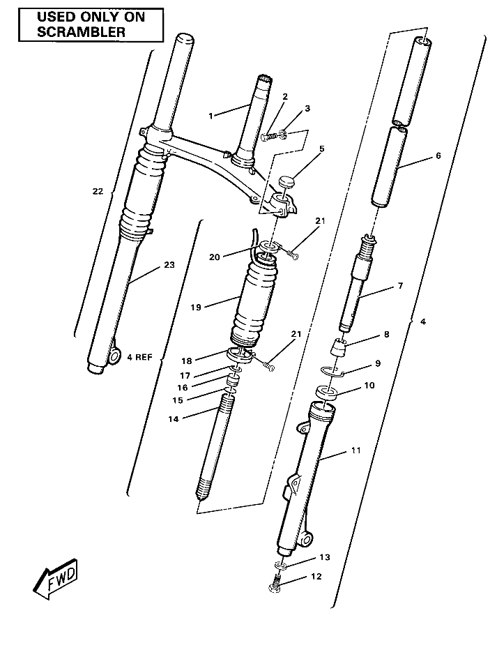 Front Fork Assembly-Scrambler (4910981098020A)