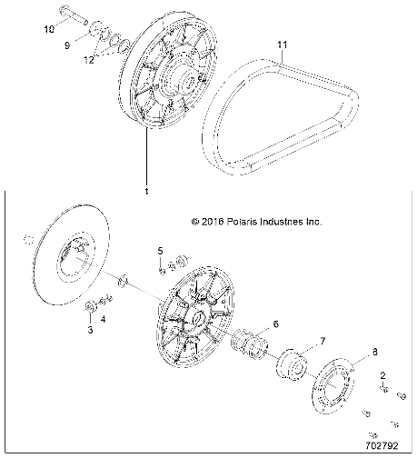 DRIVE TRAIN, SECONDARY CLUTCH - Z21CHA57K2 (702792)